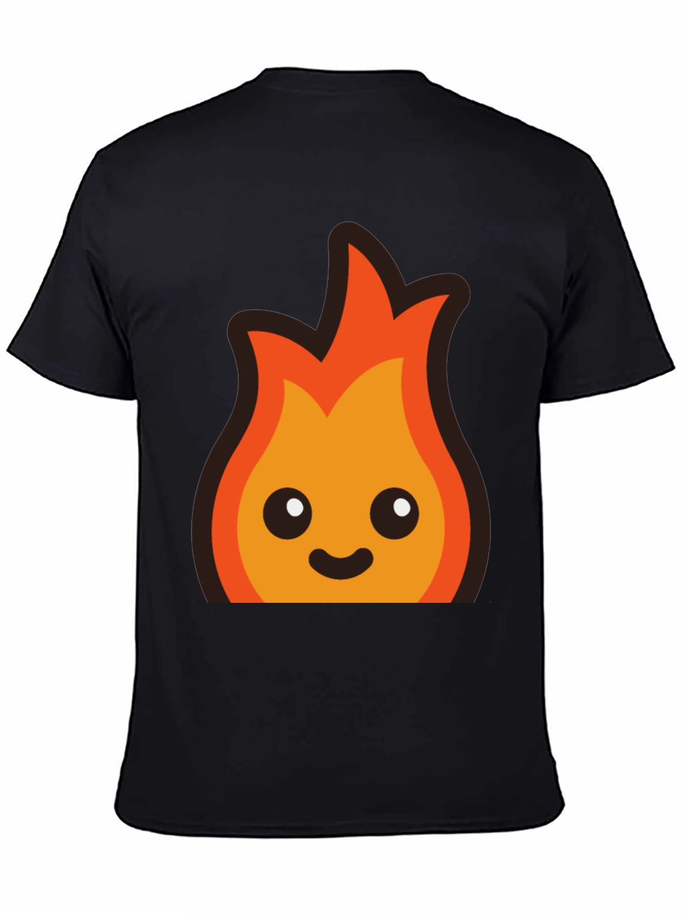 Black Cute Flame Graphic Black T-Shirt view 4