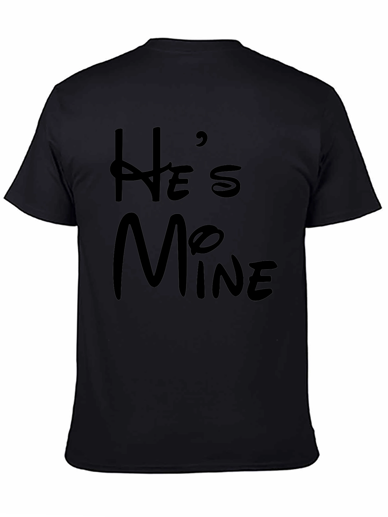 Black He's Mine Black Graphic Tee for Men view 4