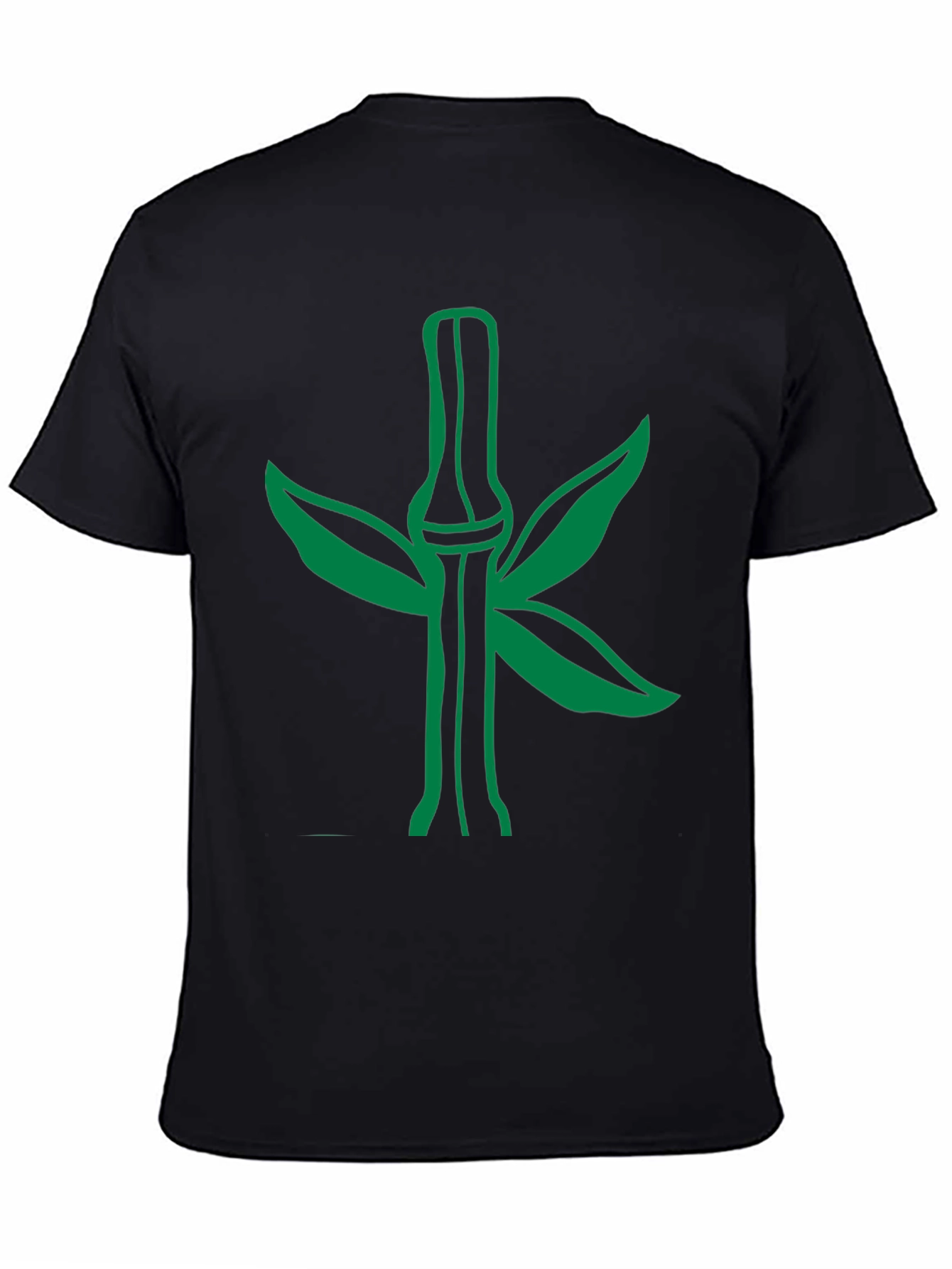 Black Green Bamboo Graphic Tee - Stylish Nature Design view 4