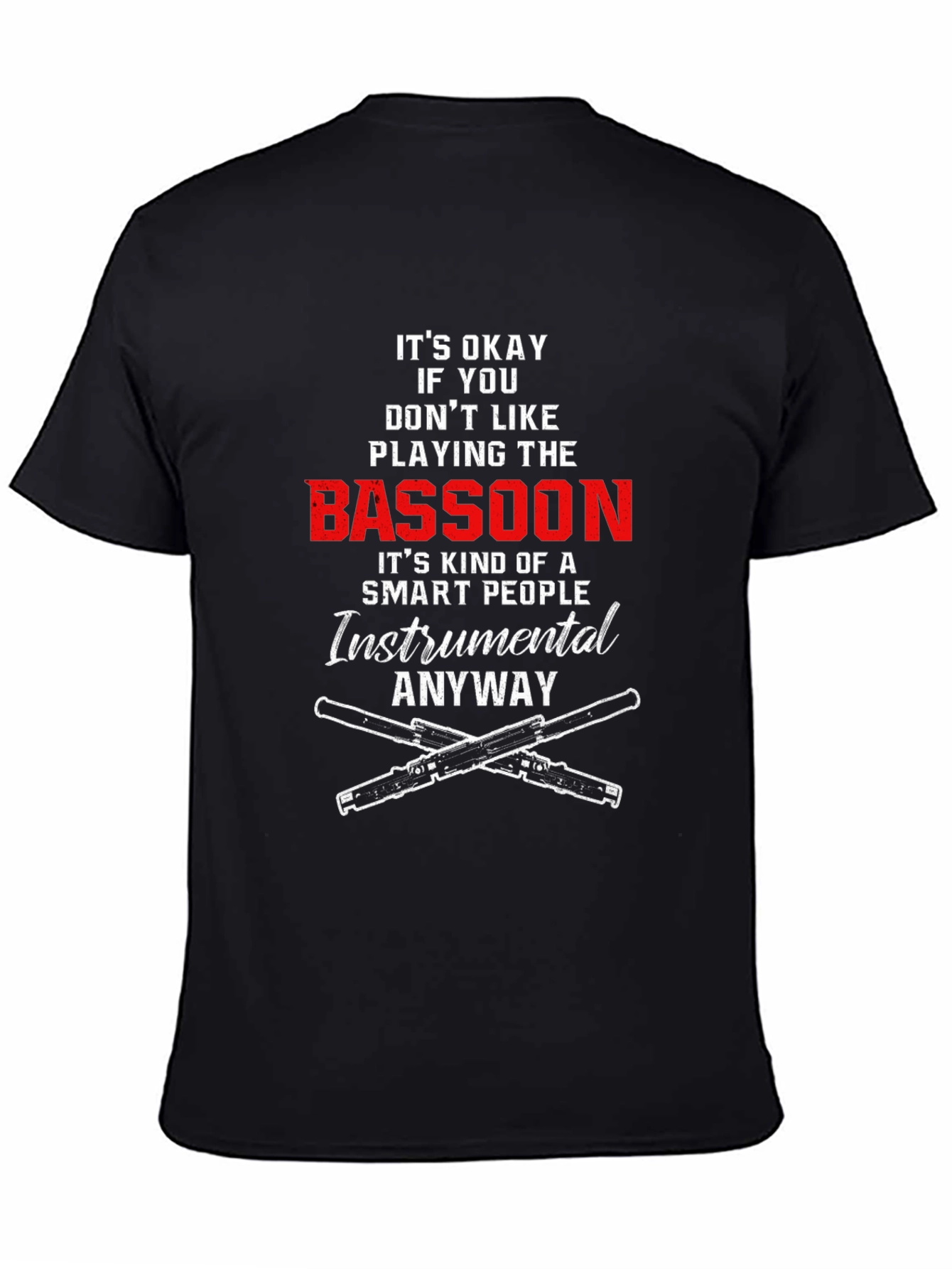 Black Bassoon Player Smart People T-Shirt view 4