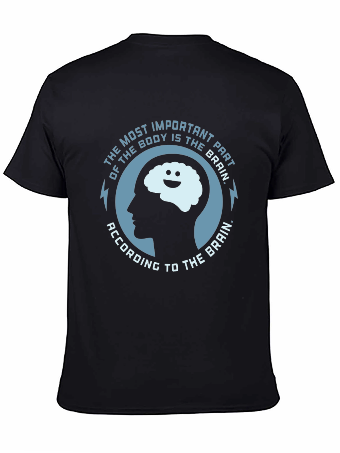 Black Brain Humor T-Shirt - Most Important Part of the Body view 4