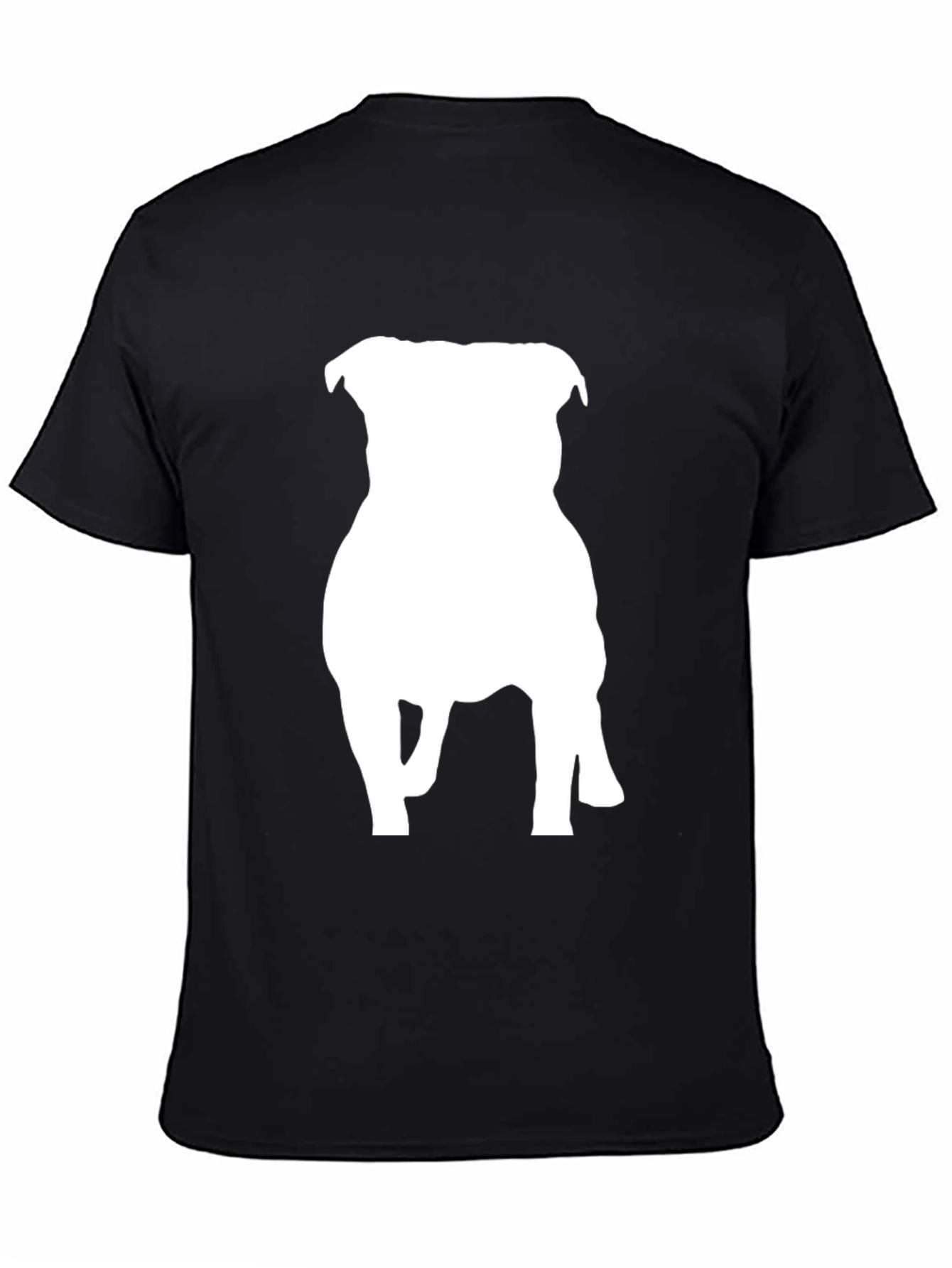 Black Dog Silhouette T-Shirt - Black Cotton Blend Crew Neck Tee view 4