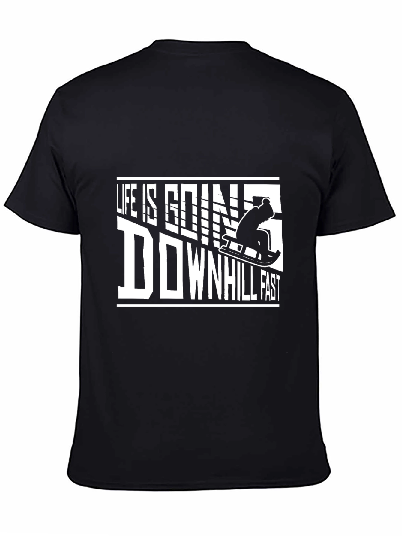 Black Life is Going Downhill Fast Graphic Tee view 4