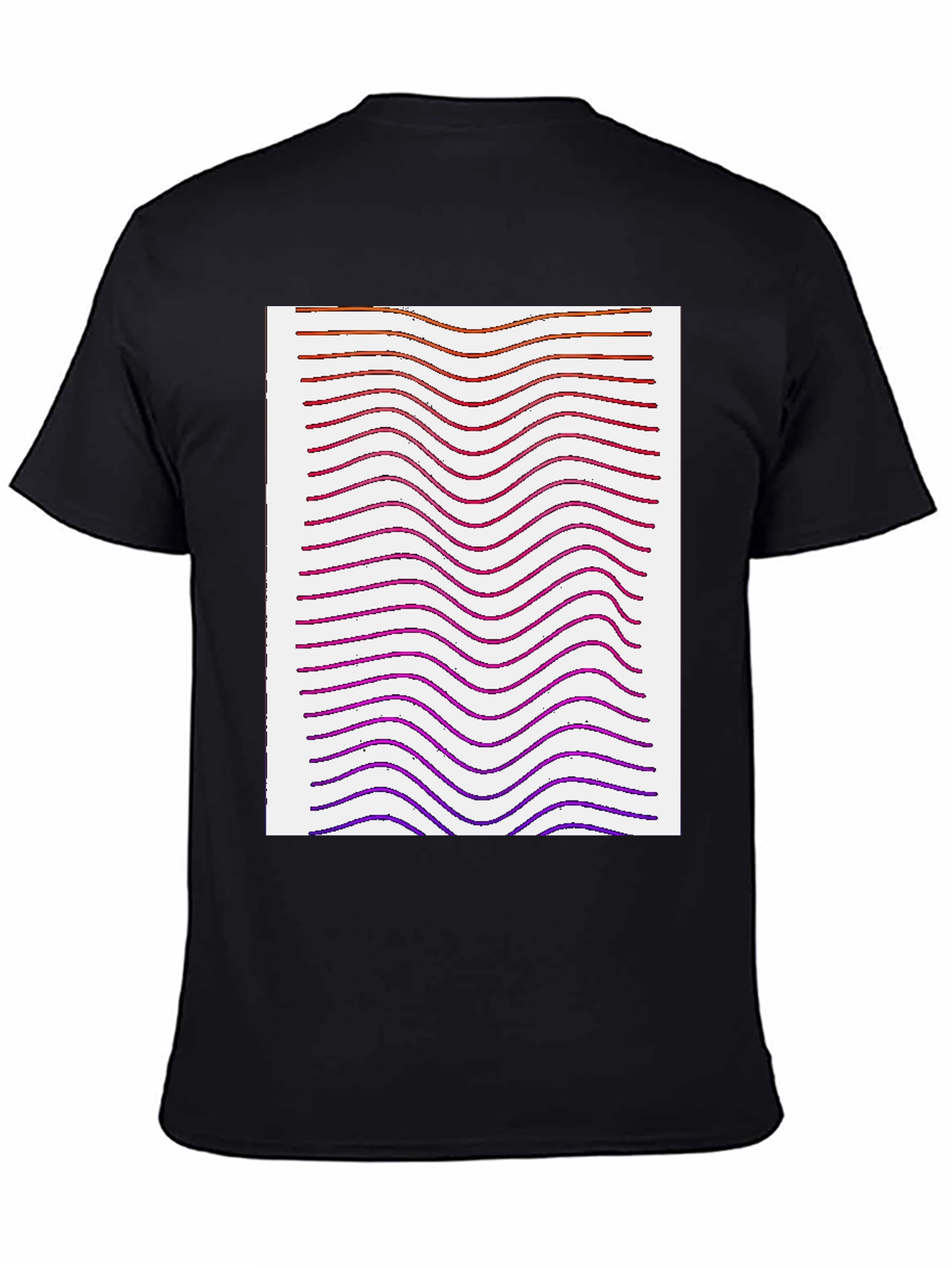 Black Abstract Wave Pattern Tee view 4