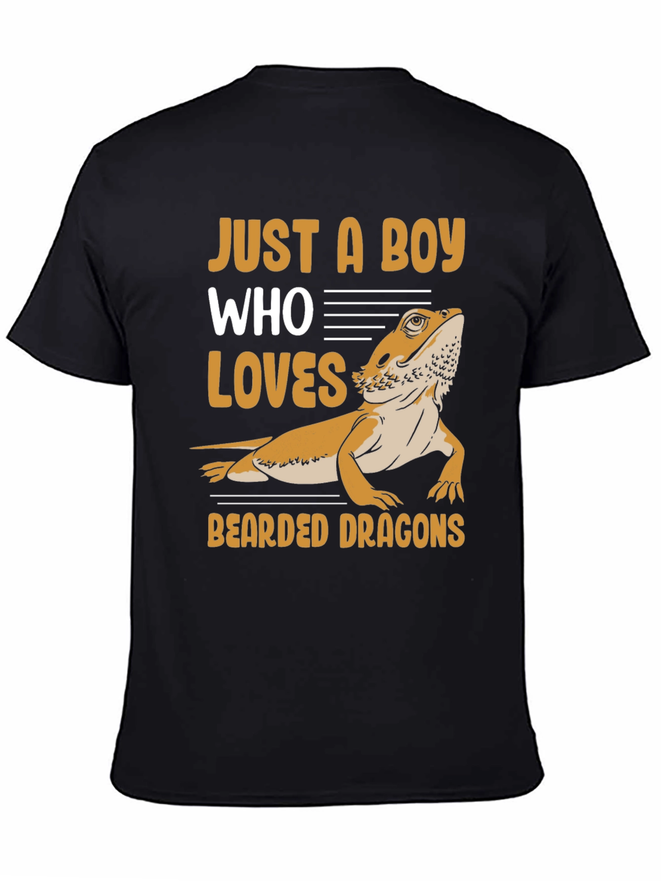 Black Boy Who Loves Bearded Dragons T-Shirt view 4