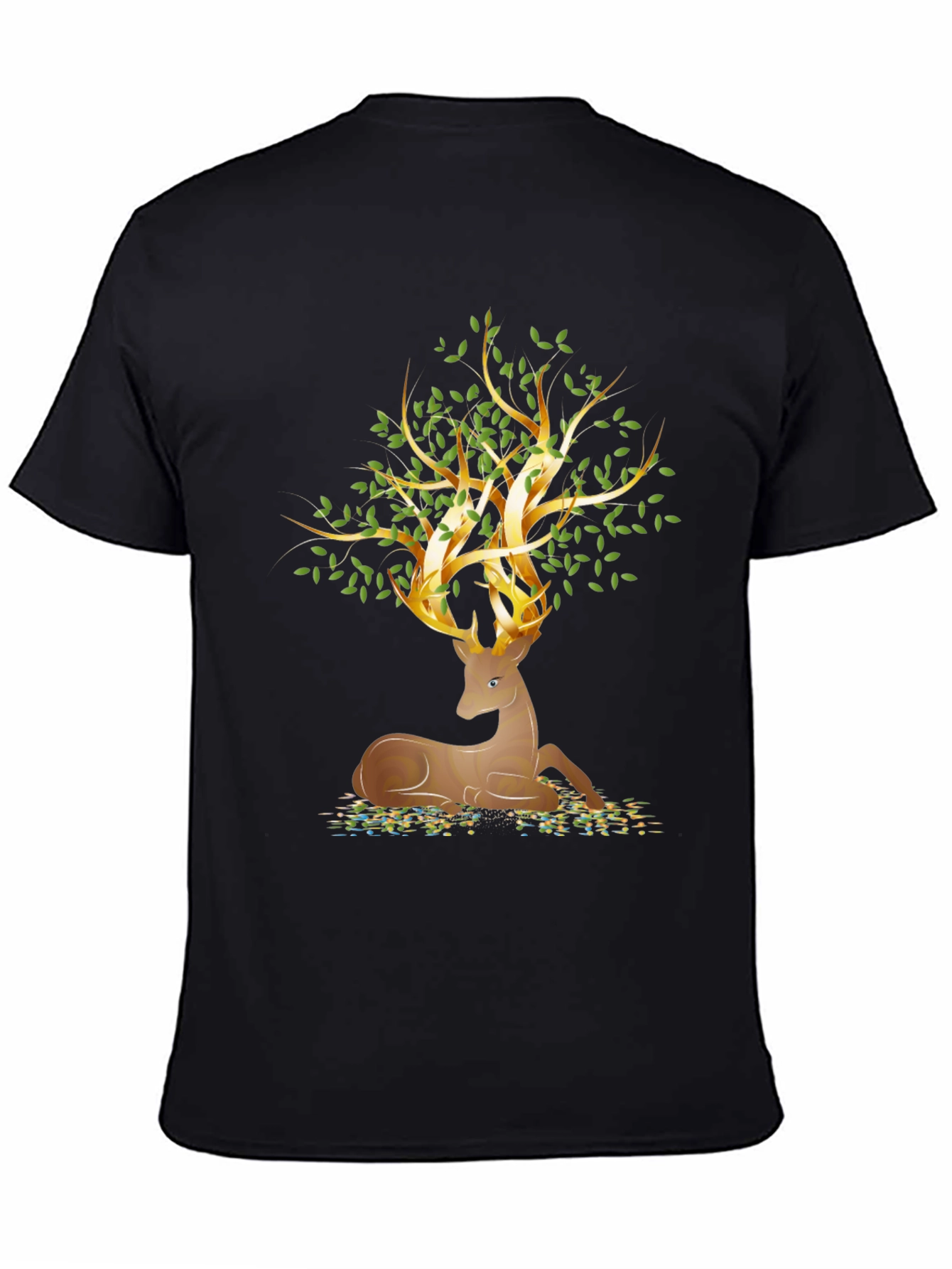 Black Deer Tree Graphic Tee - Nature Inspired Style view 4