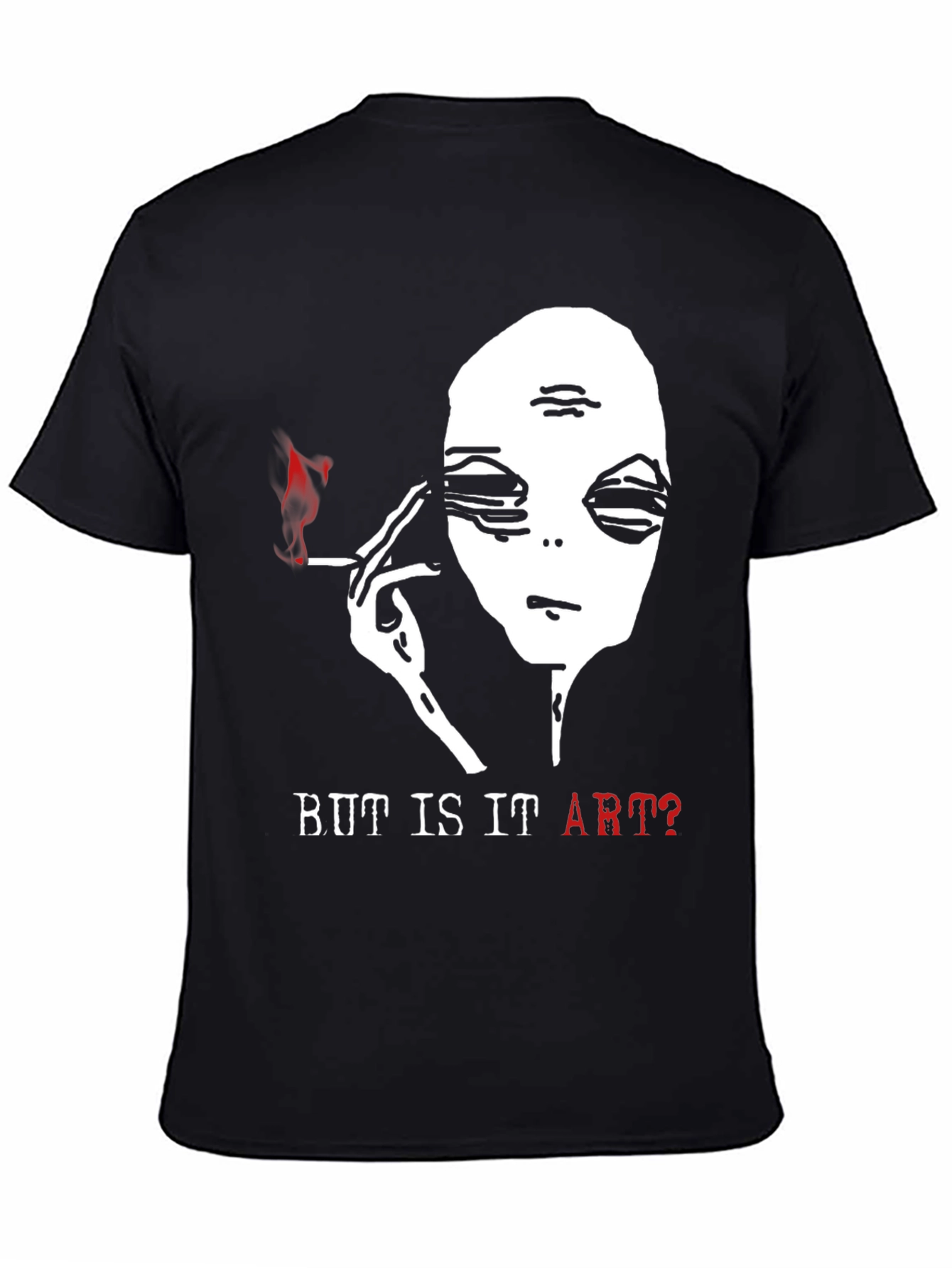 Black Alien Smoking T-Shirt - But Is It Art? view 4