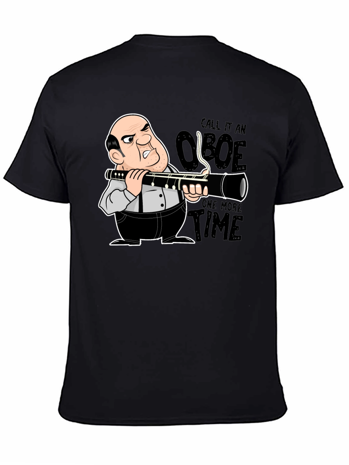 Black Funny Clarinet T-Shirt - Call it an Oboe! view 4