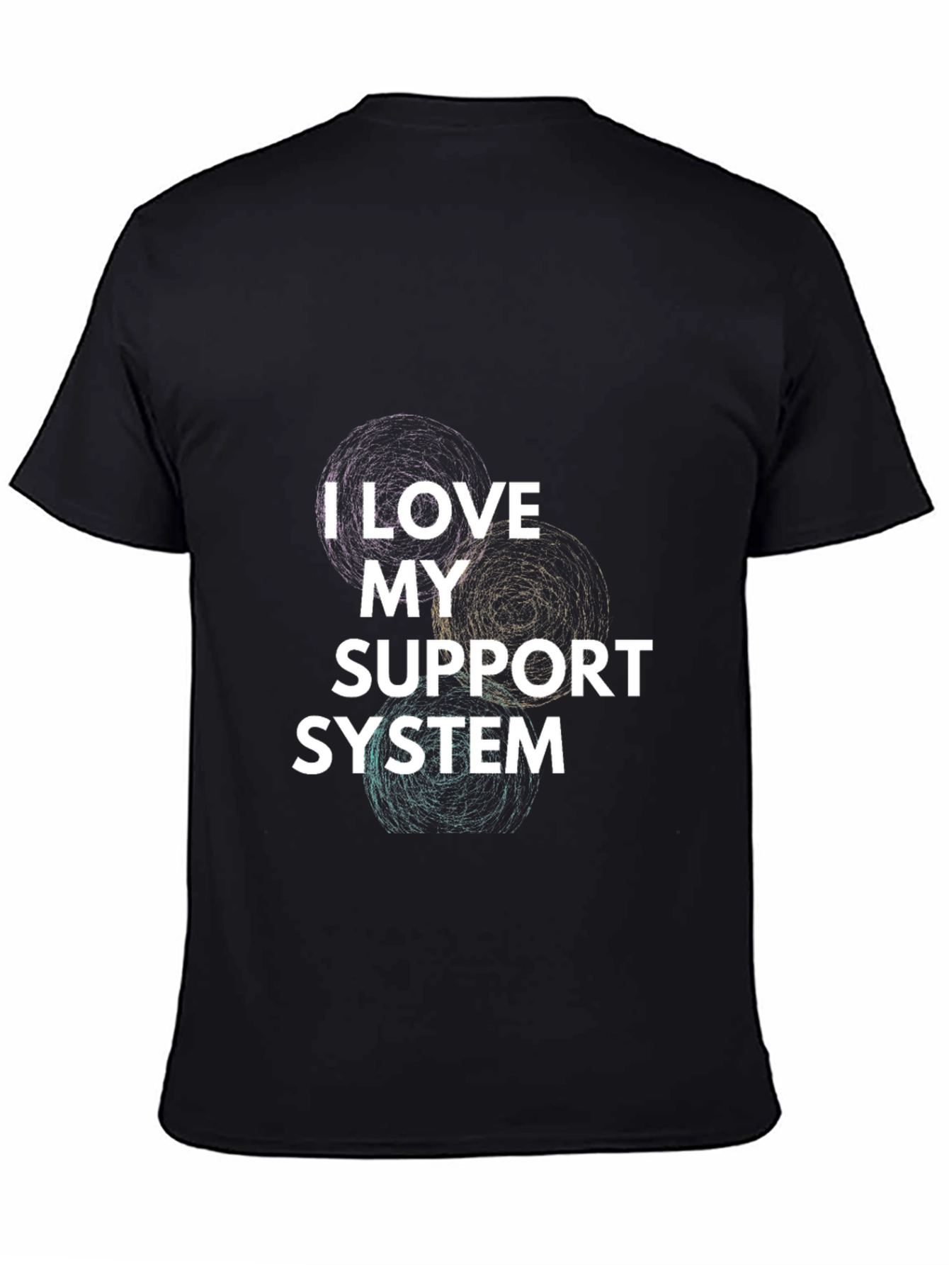 Black I Love My Support System Graphic Tee view 4