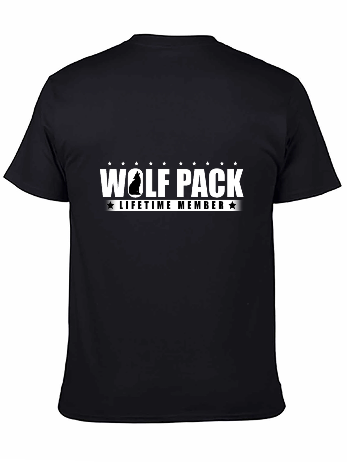 Black Wolf Pack Lifetime Member Graphic T-Shirt view 4