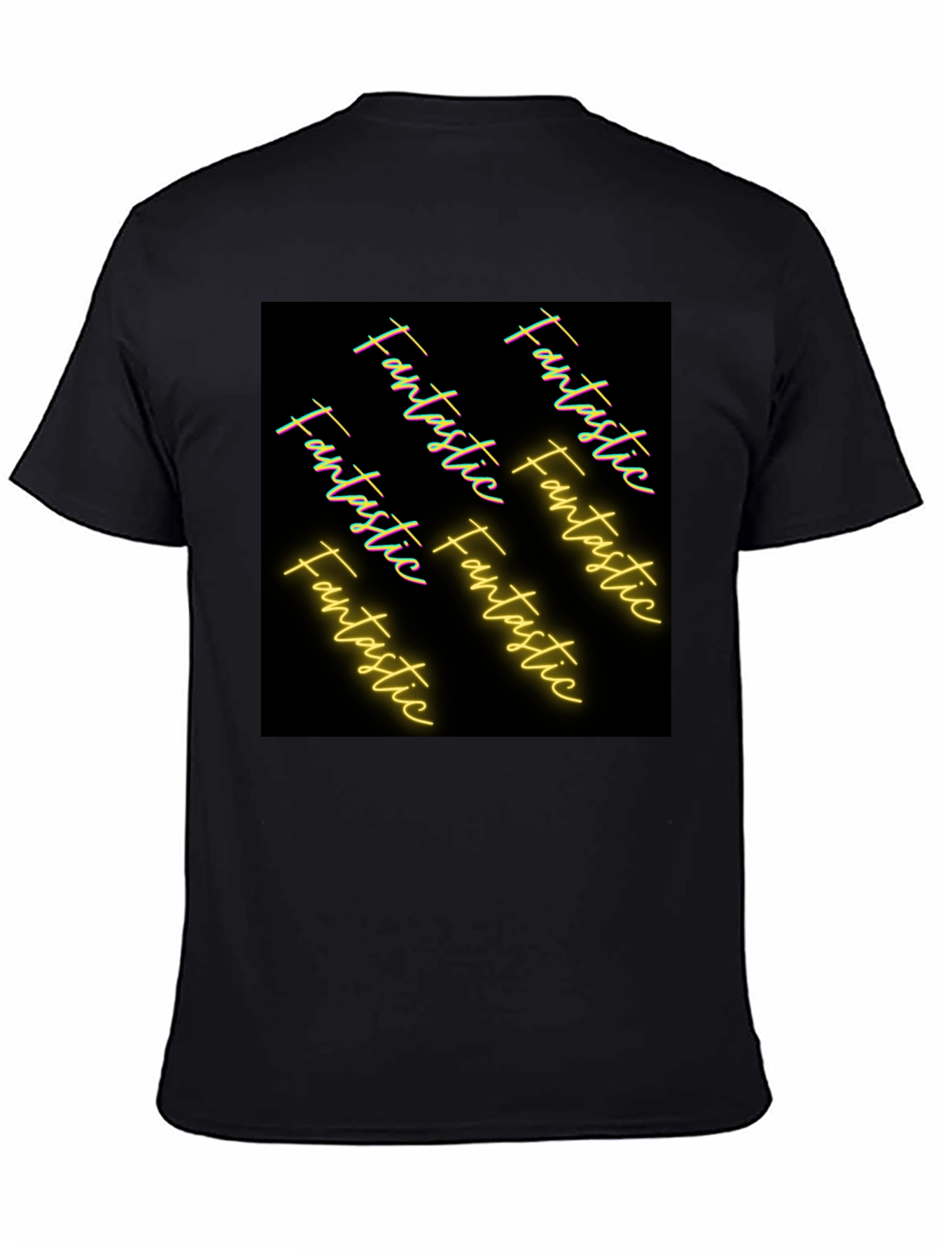 Black Fantastic Graphic Tee - Black Cotton Casual view 4