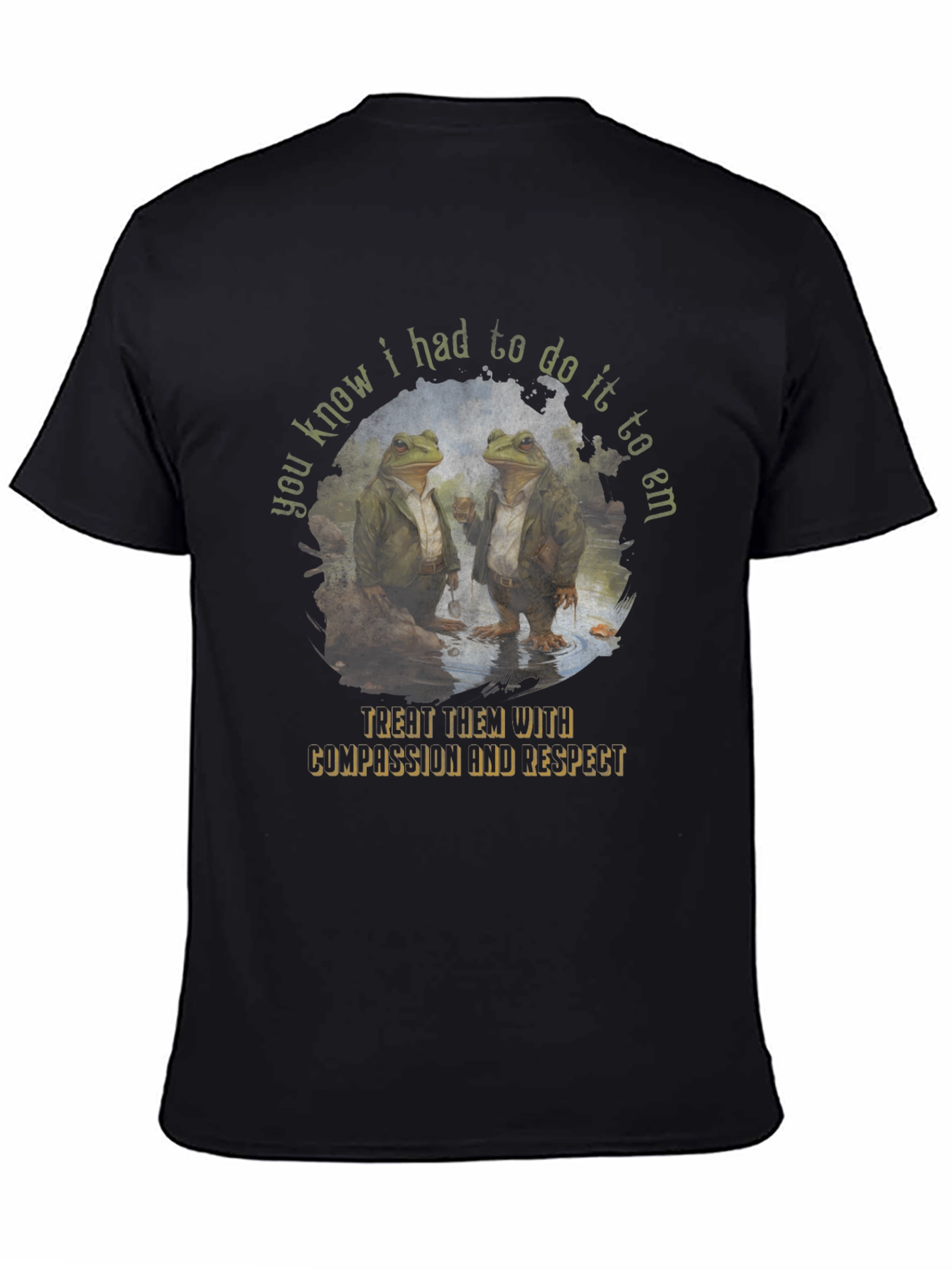 Black Dapper Frogs T-Shirt - "You Know I Had to Do It to Em" view 4