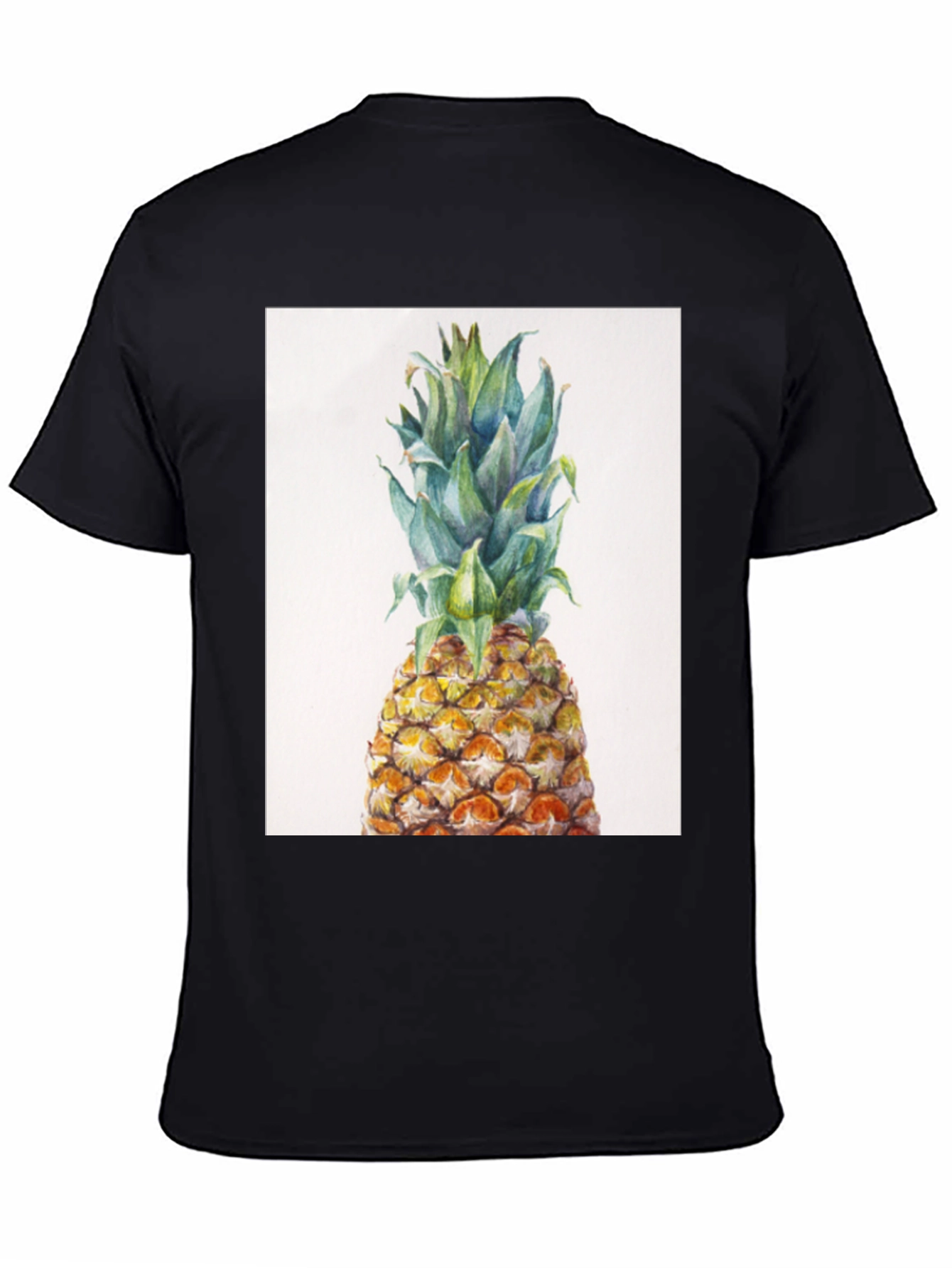 Black Pineapple Graphic Tee - Tropical Fruit Design view 4