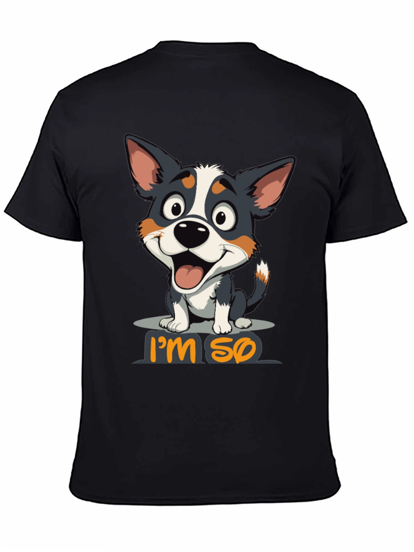 Black I'm So Happy Dog Graphic T-Shirt view 4