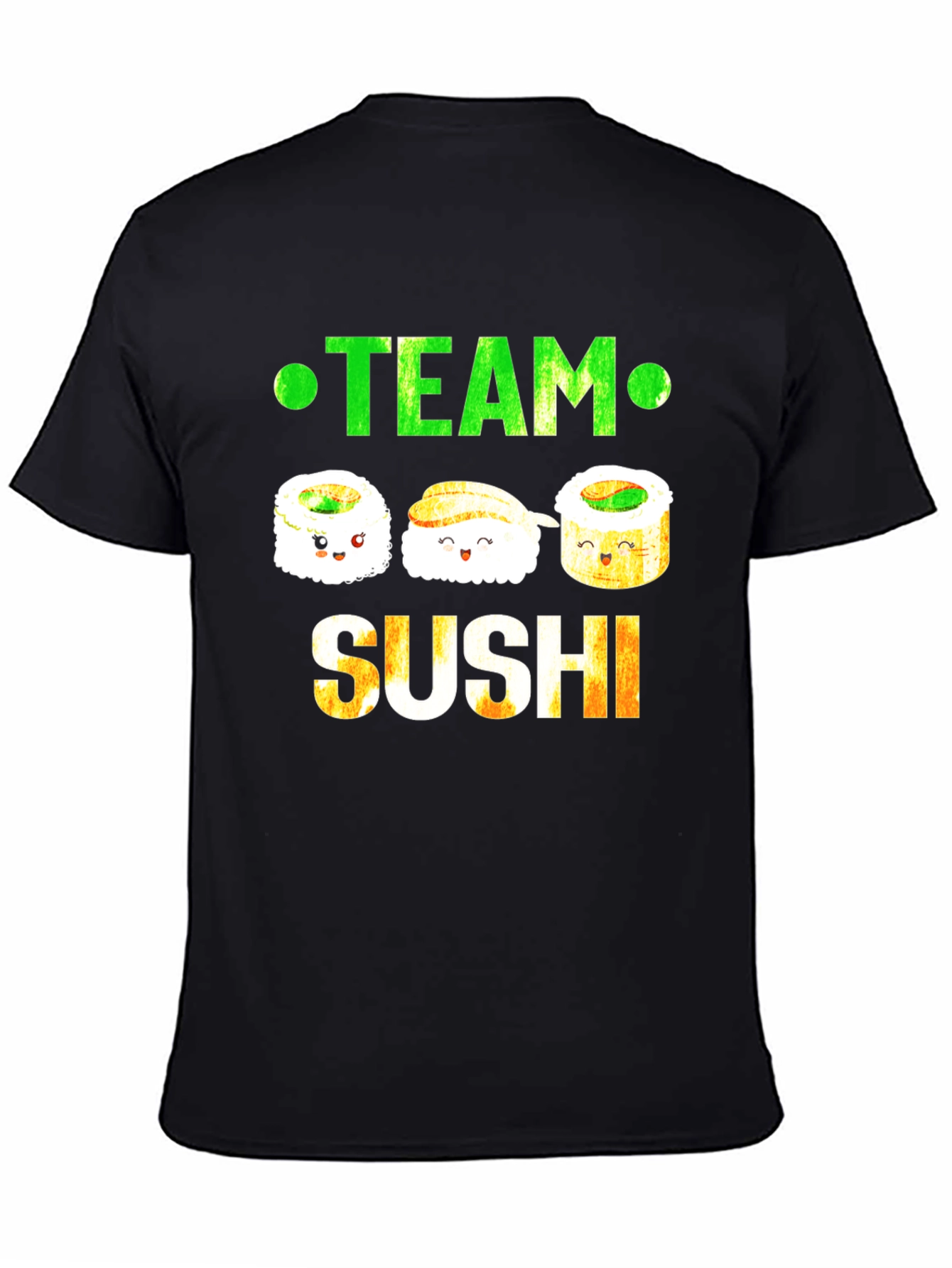 Black Team Sushi Graphic T-Shirt - Foodie Fun! view 4
