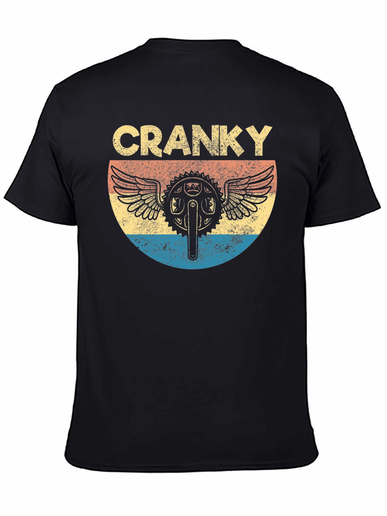 Black Cranky Bike Gear Graphic T-Shirt view 4
