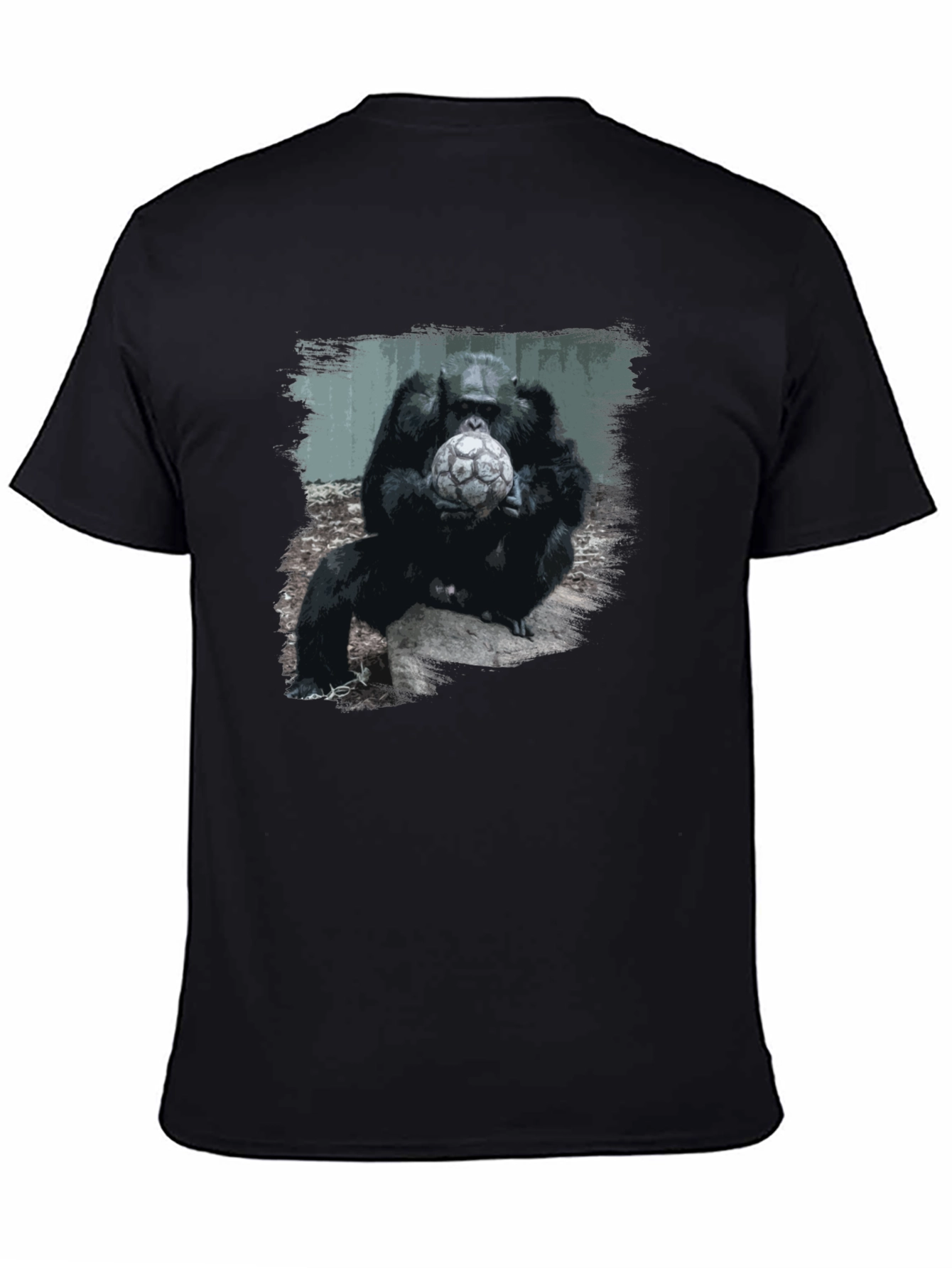 Black Gorilla Soccer T-Shirt - Unique Graphic Tee view 4