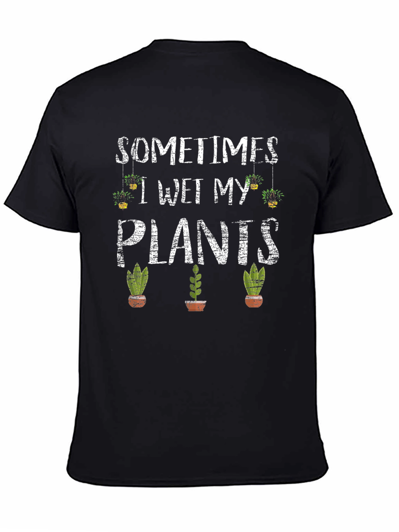 Black Sometimes I Wet My Plants Graphic Tee view 4