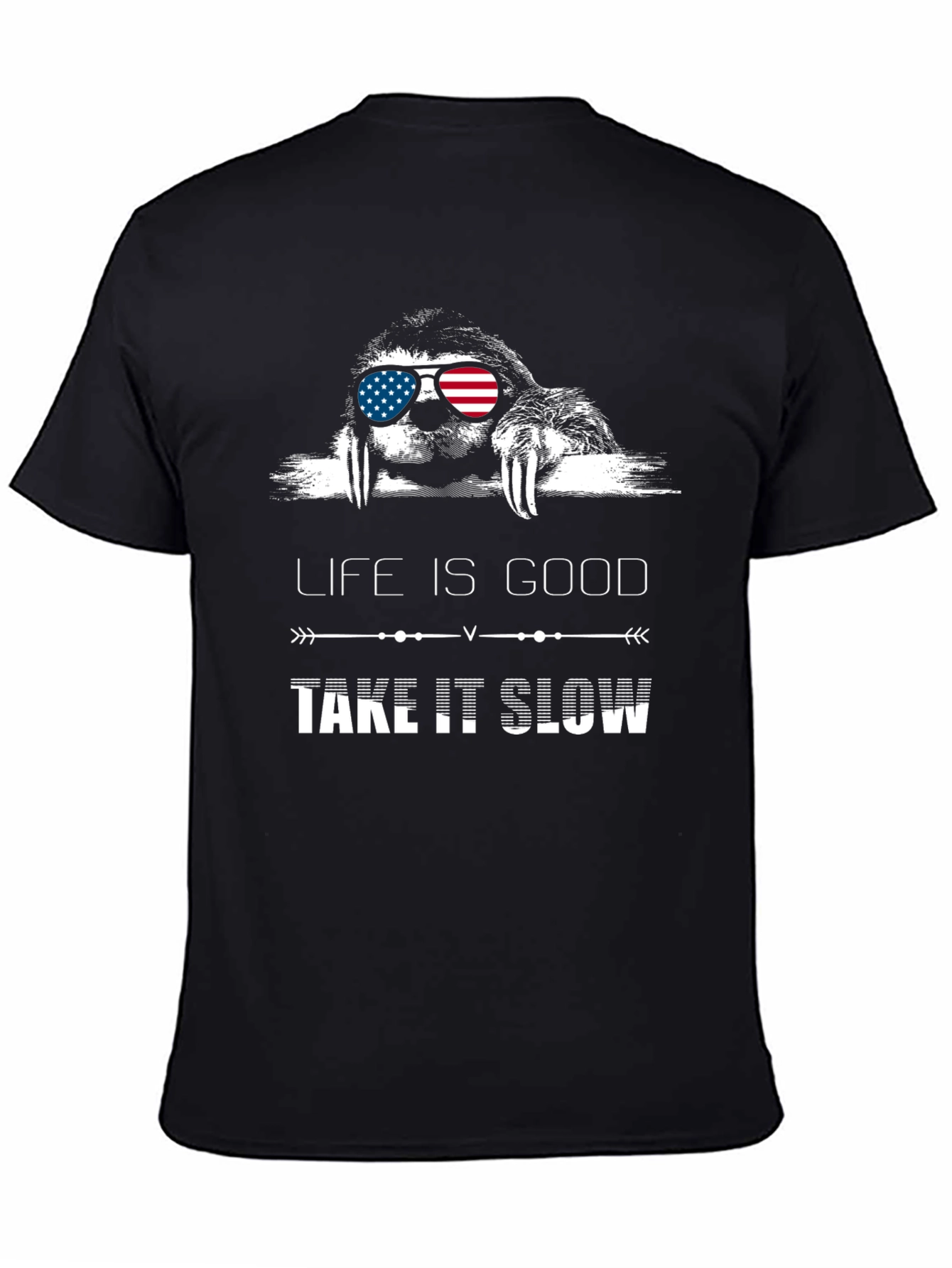 Black Life is Good Take It Slow Sloth T-Shirt view 4