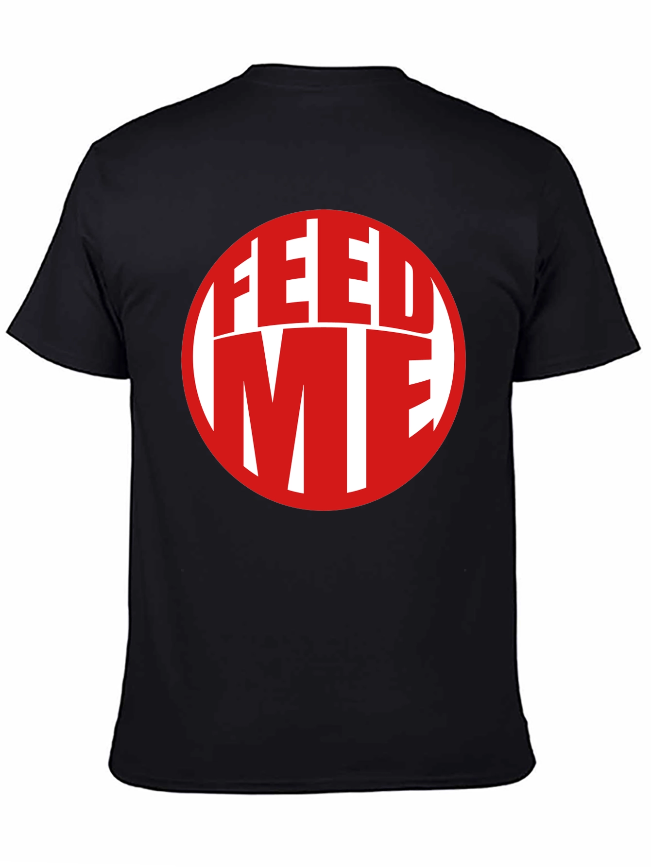 Black Feed Me Graphic Print T-Shirt view 4