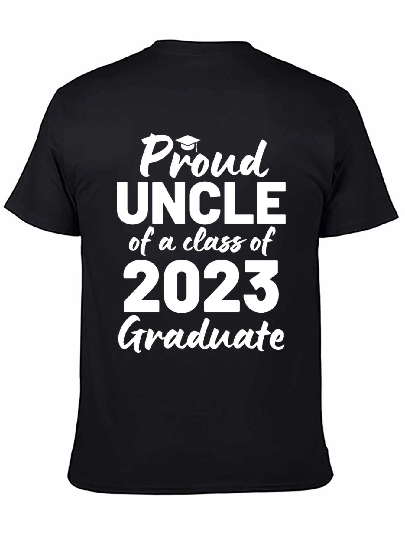 Black Proud Uncle Class of 2023 Graduate T-Shirt view 4