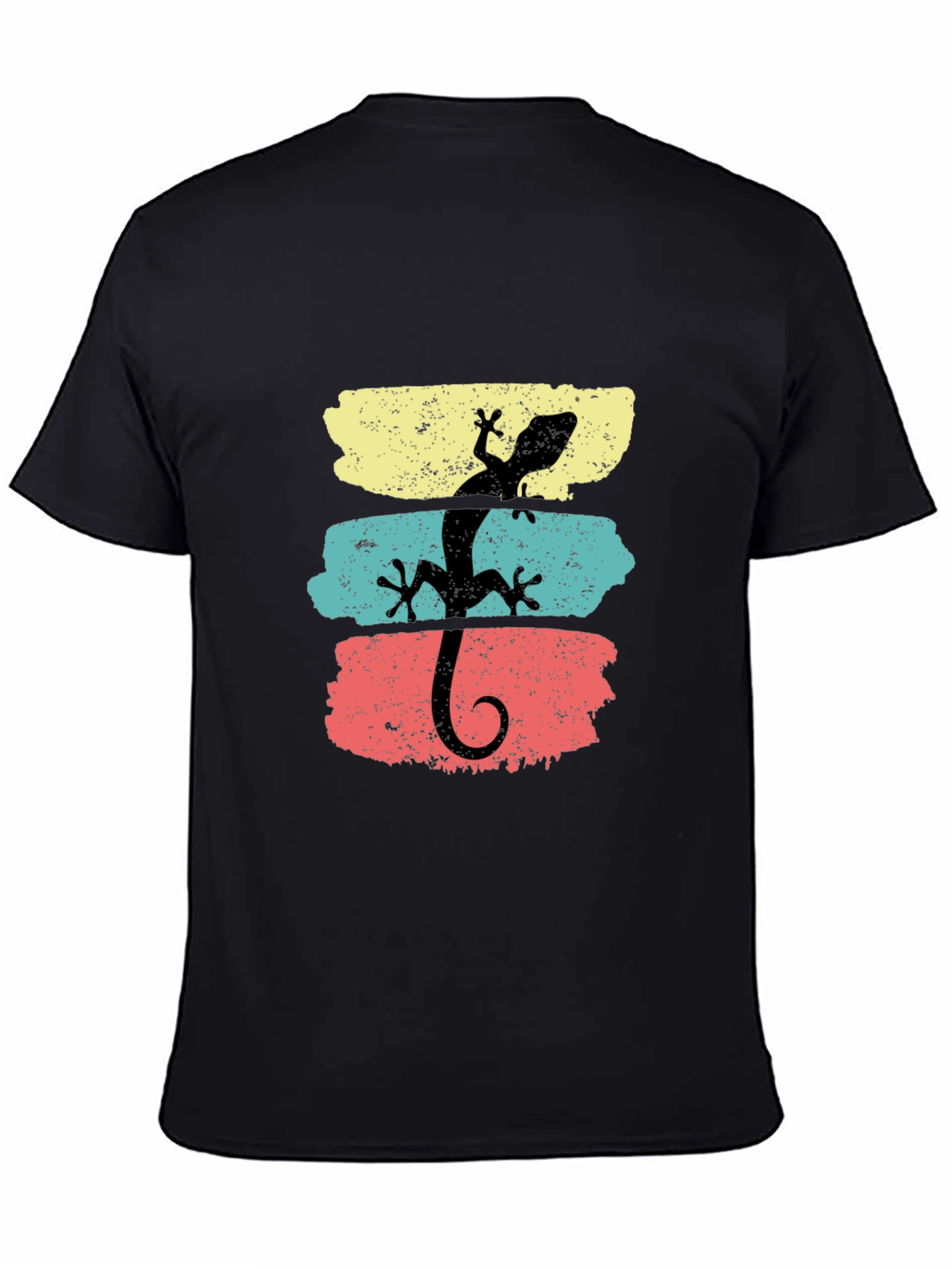 Black Retro Lizard Graphic T-Shirt - Cool Animal Tee view 4