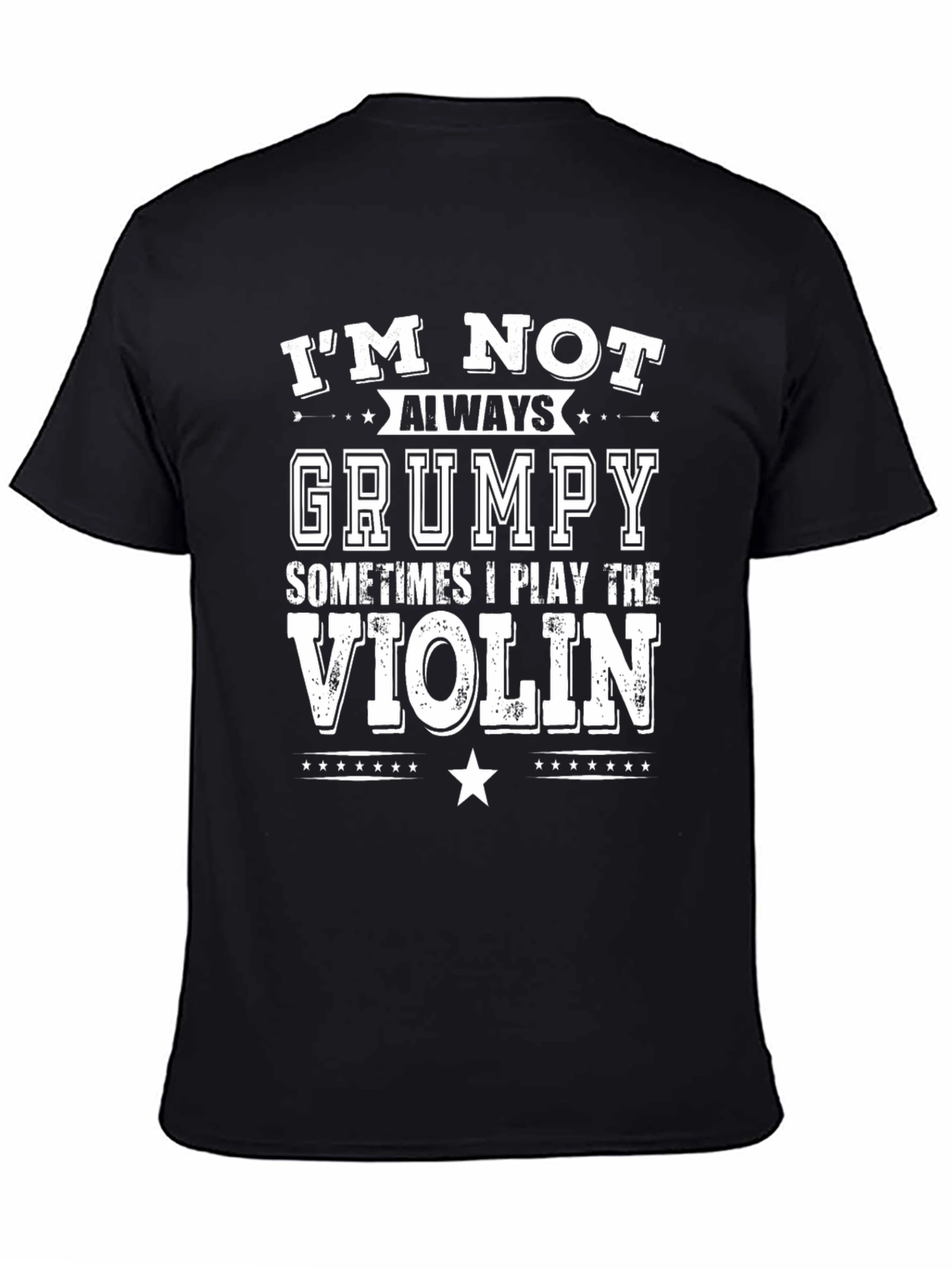 Black Grumpy Violinist T-Shirt Funny Musician Tee view 4