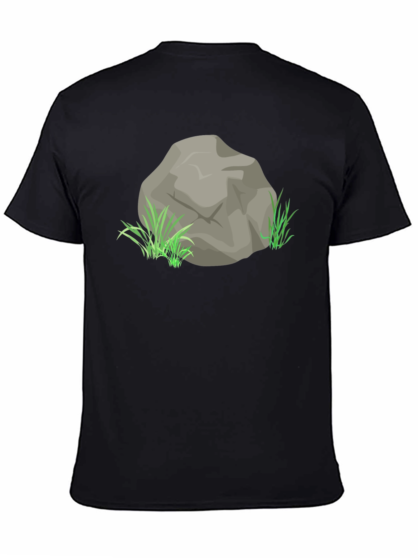 Black Rock and Grass Graphic Tee - Cool Nature Print view 4
