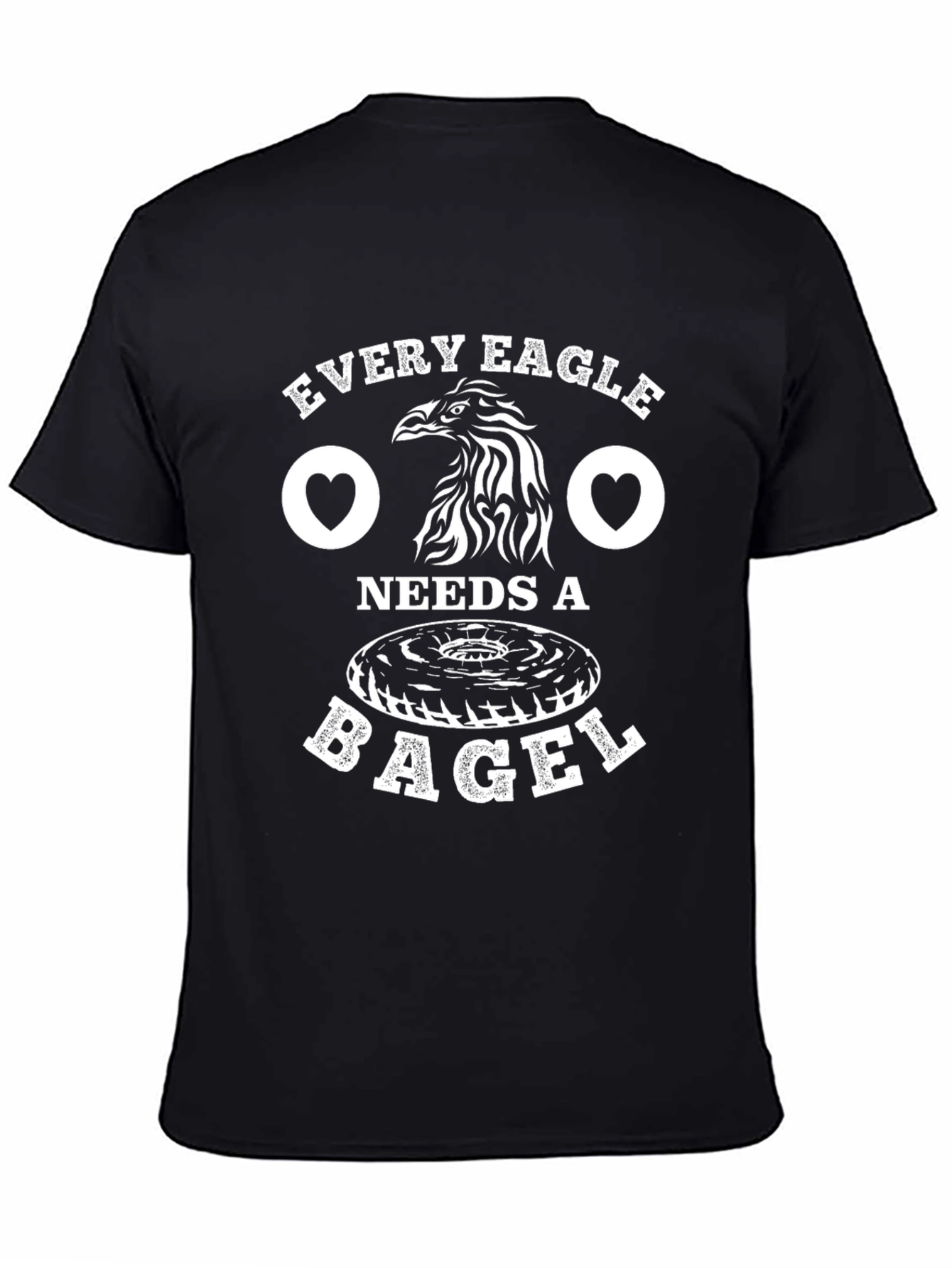 Black Every Eagle Needs A Bagel Graphic T-Shirt view 4