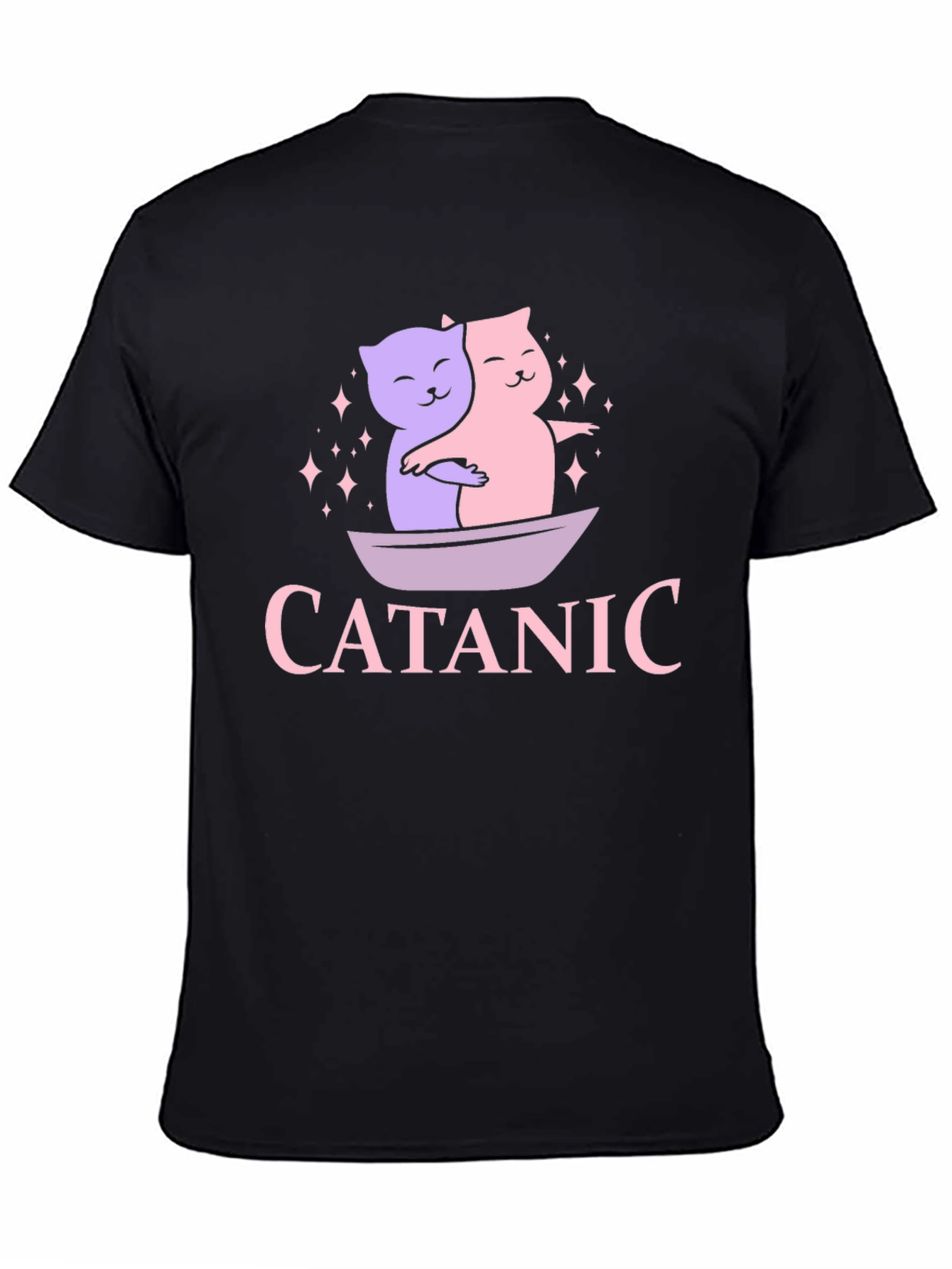 Black Cat Lovers T-Shirt: Titanic Theme view 4