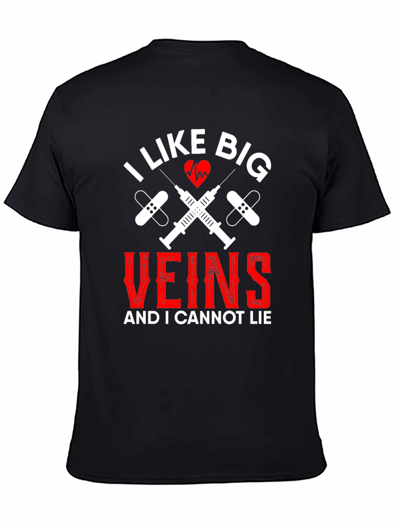 Black I Like Big Veins Funny Nurse T-Shirt view 4
