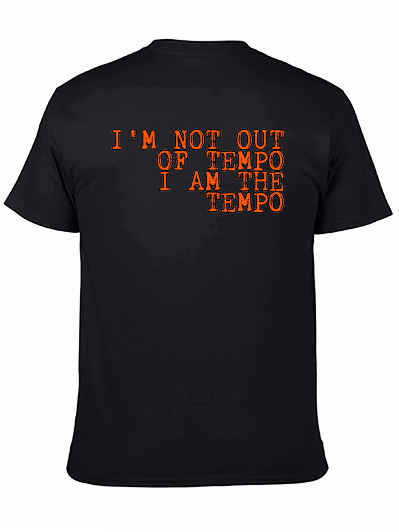 Black I Am The Tempo Black Cotton T-Shirt view 4