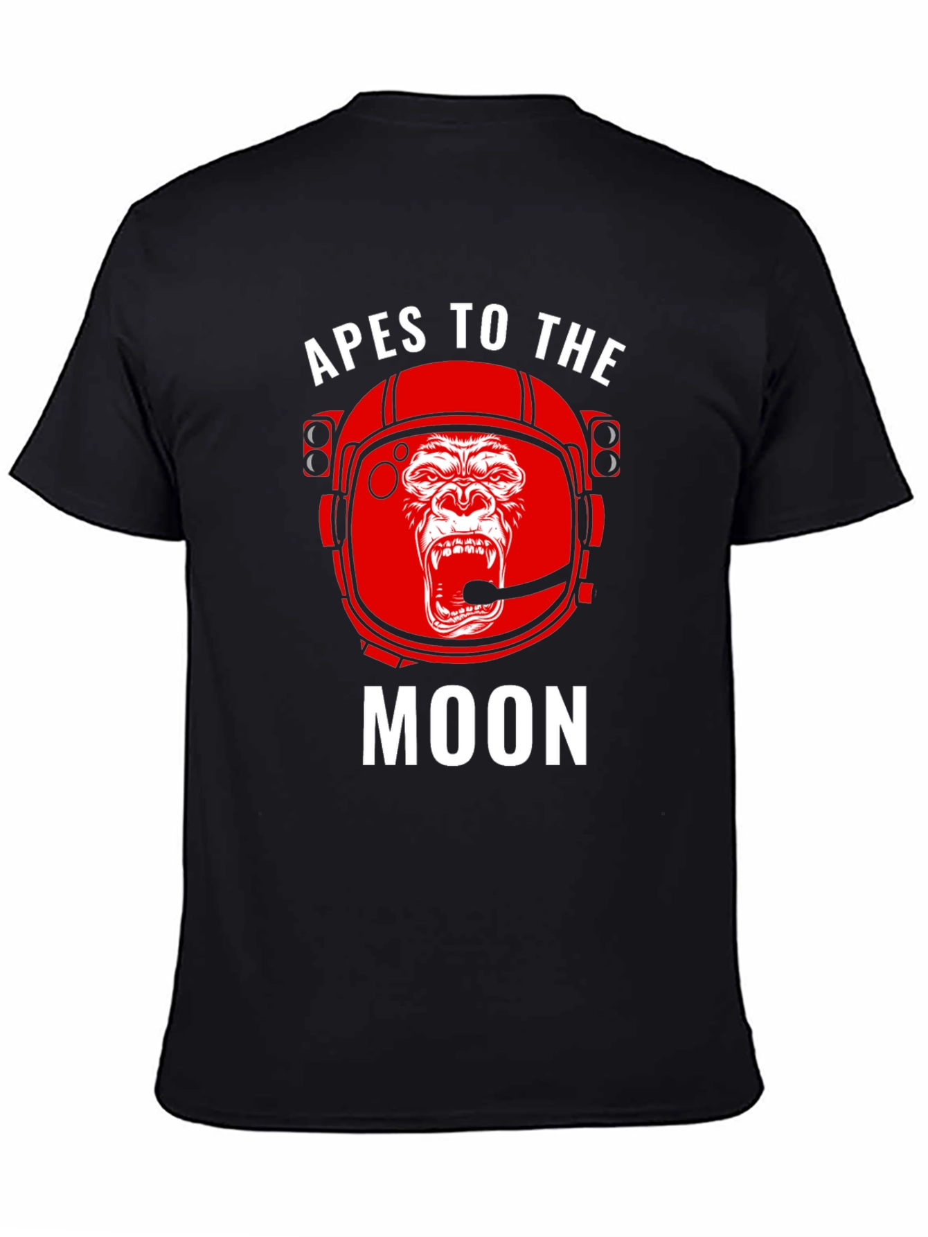 Black Apes to the Moon Graphic T-Shirt - Crypto Meme Tee view 4