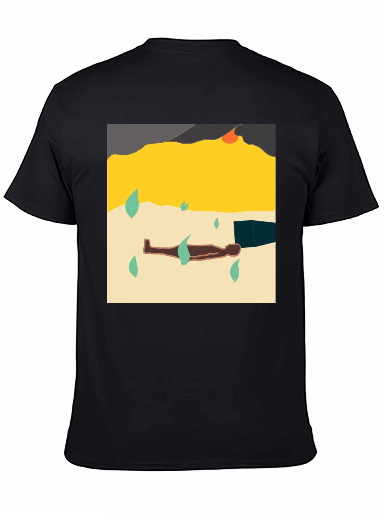 Black Abstract Design Tee - Modern Art T-Shirt view 4