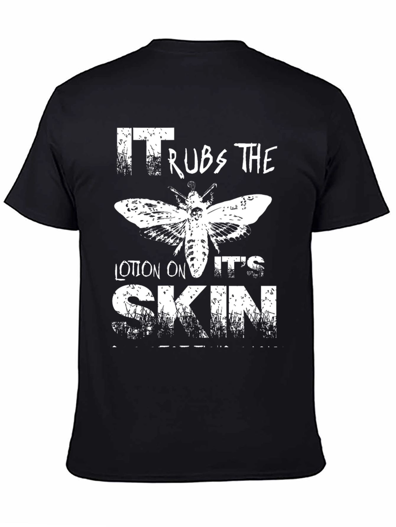 Black It Rubs the Lotion T-Shirt view 4