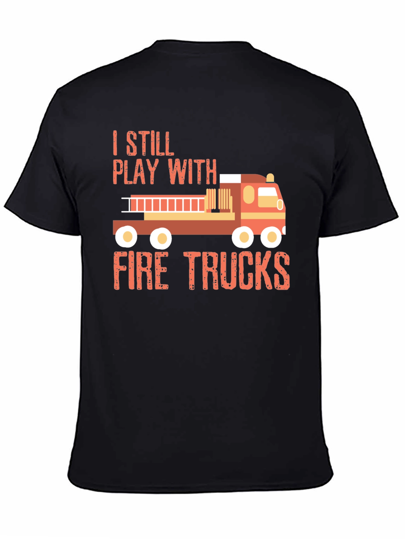 Black Fire Trucks T-Shirt - Play with Fire Trucks! view 4