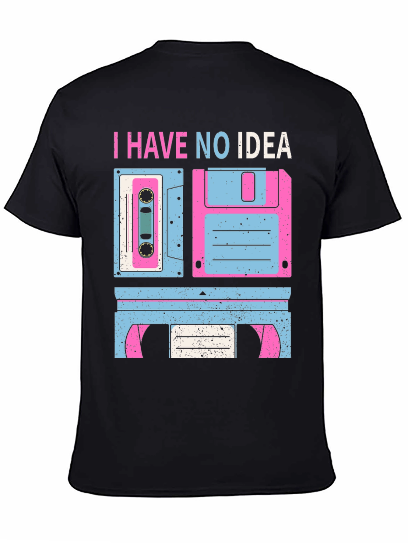Black I Have No Idea Retro Media T-Shirt view 4
