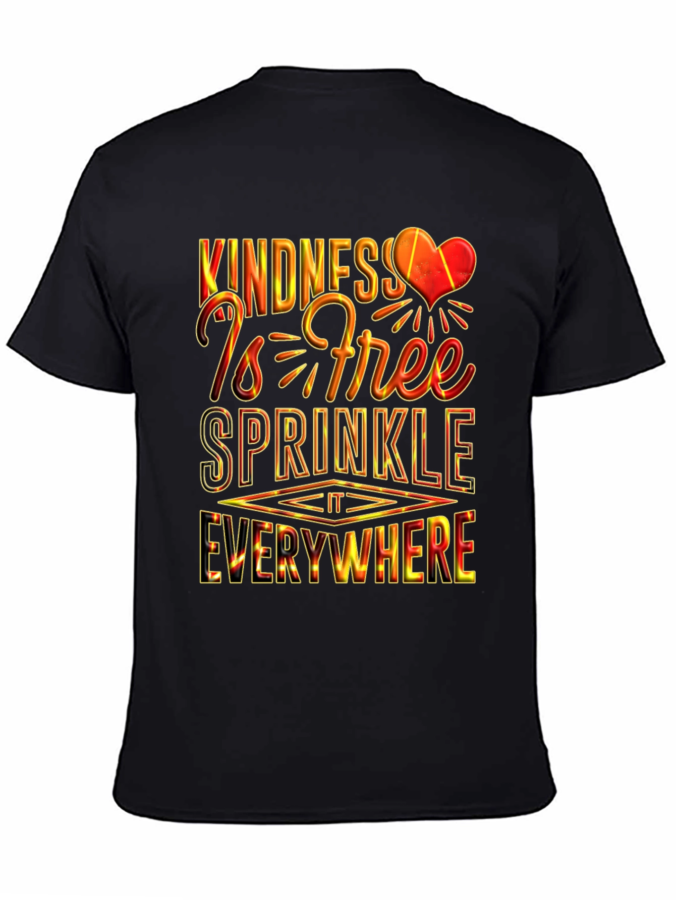 Black Kindness is Free Graphic T-Shirt view 4