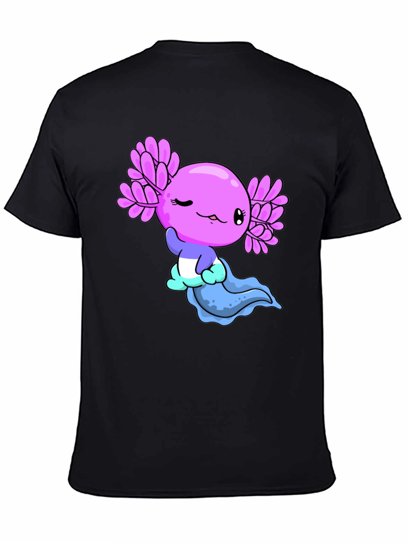 Black Axolotl Graphic Tee - Kawaii Design view 4