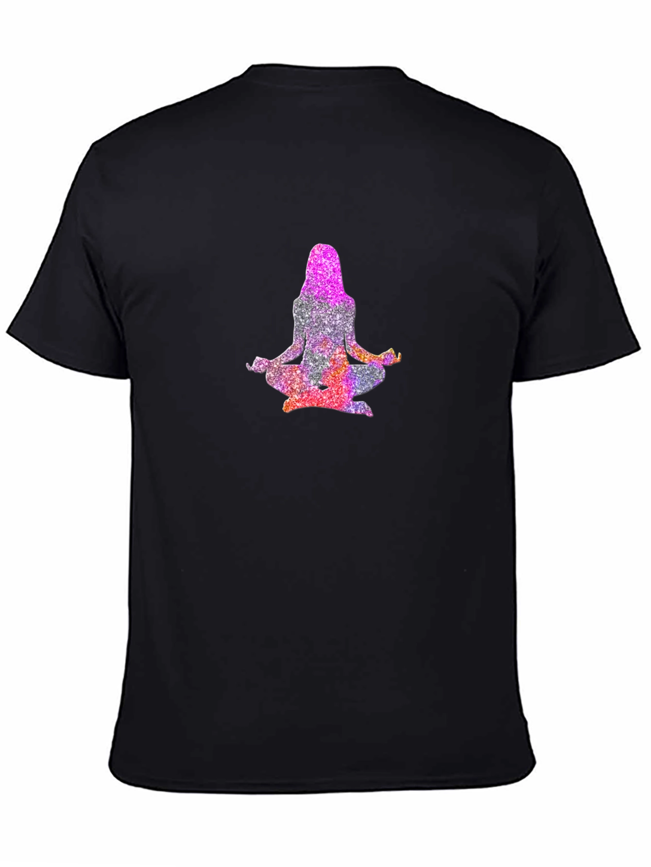 Black Meditative Glitter Yoga Tee view 4