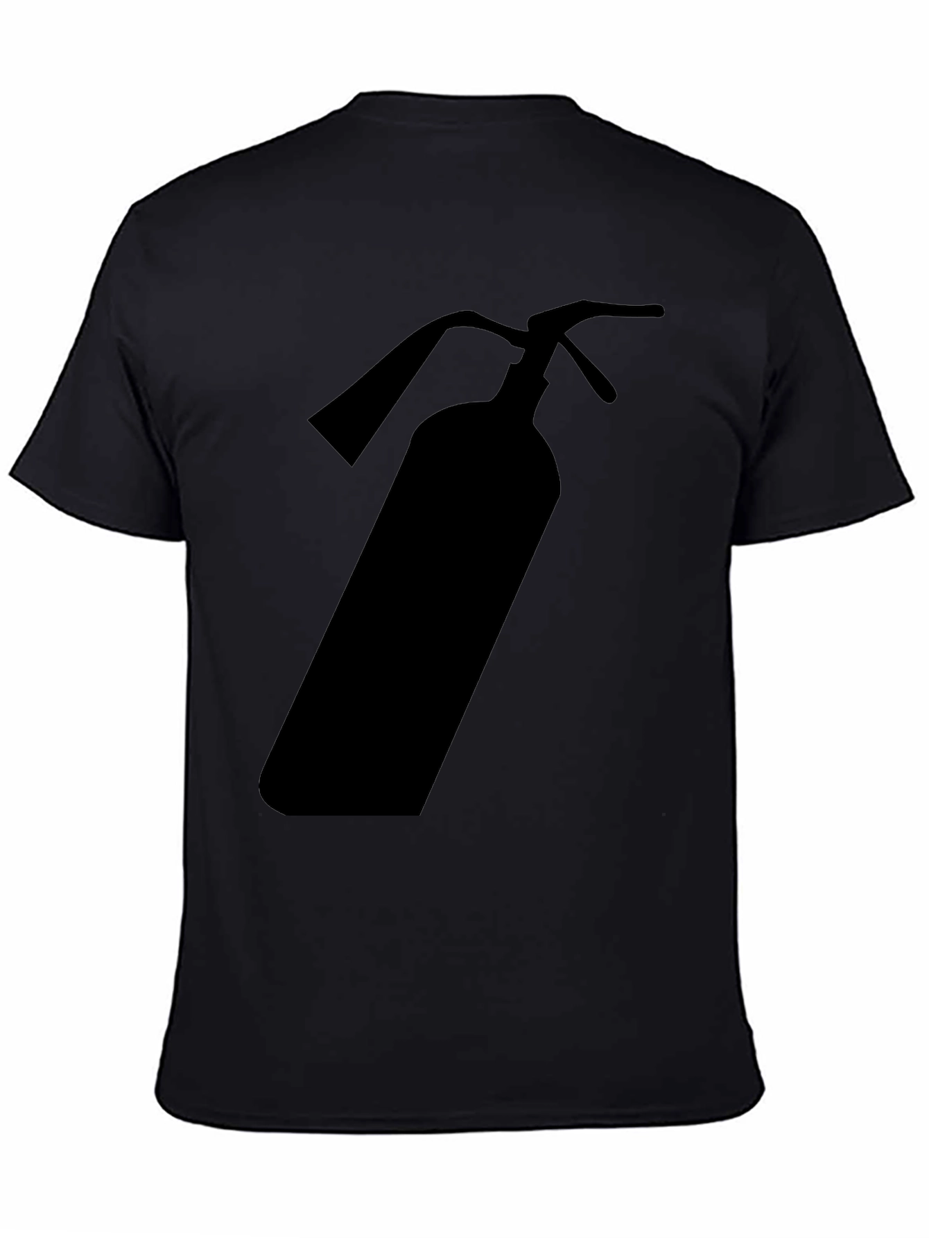 Black Fire Extinguisher Graphic Tee - Black Cotton T-Shirt view 4