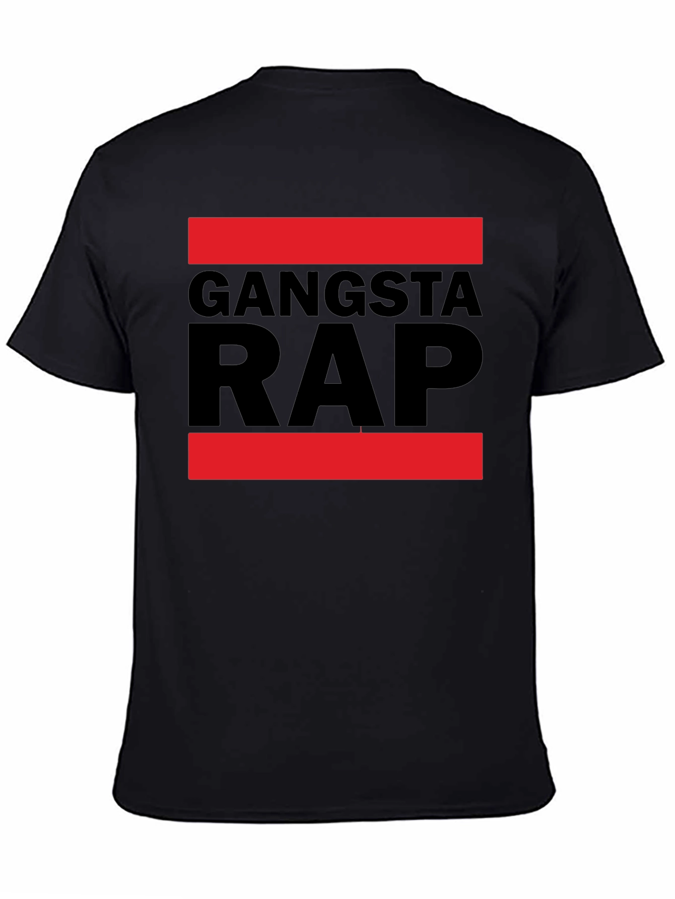 Black Gangsta Rap Graphic Tee - Black Cotton Blend view 4