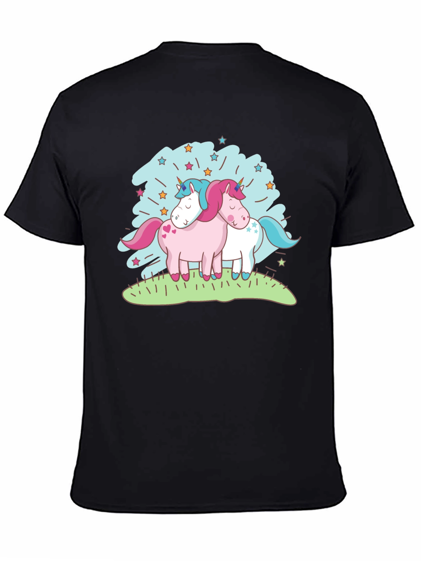 Black Unicorn T-Shirt - Cute Cartoon Graphic Tee view 4