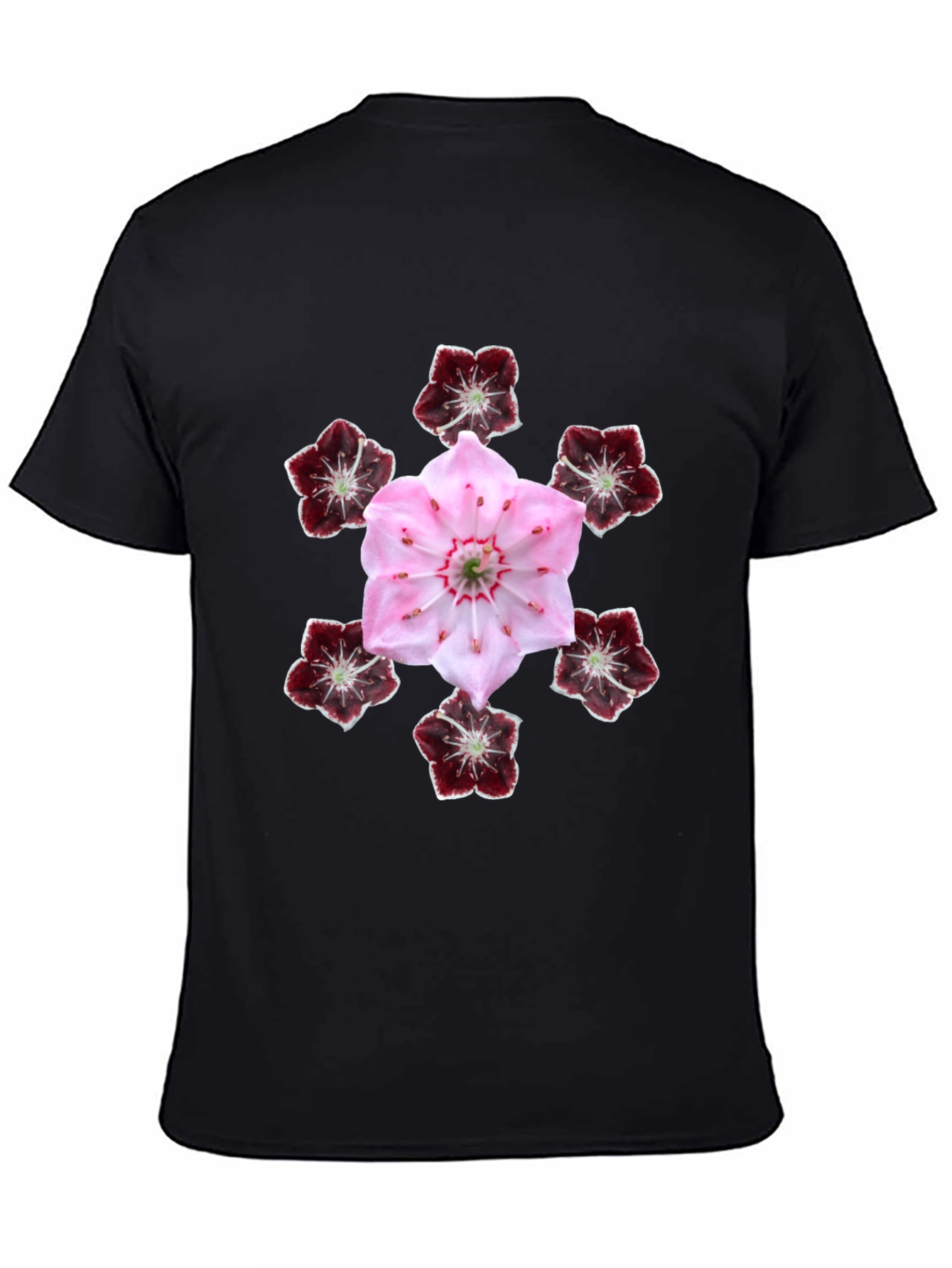 Black Floral Mandala Graphic T-Shirt view 4