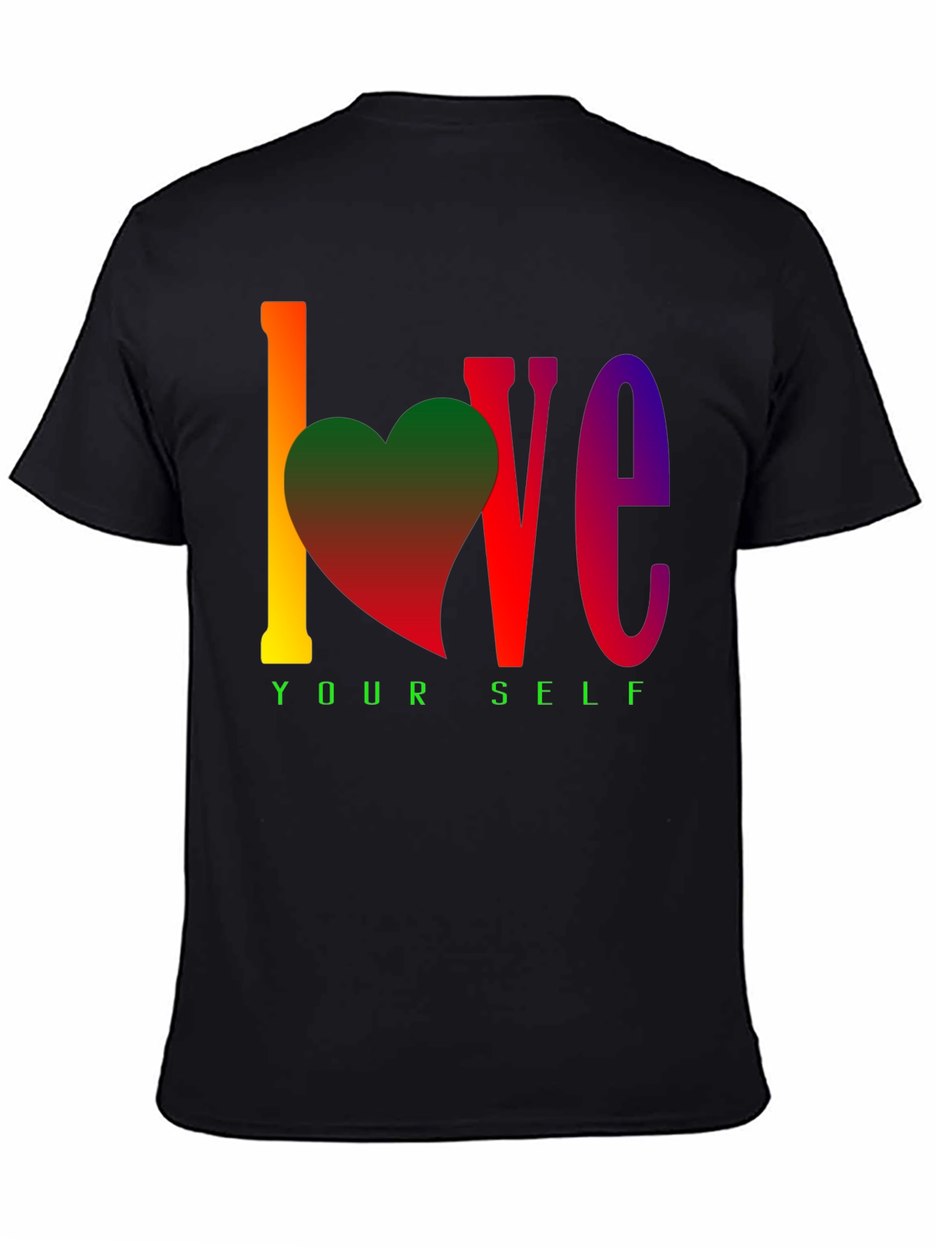 Black Love Yourself Rainbow Graphic Tee view 4