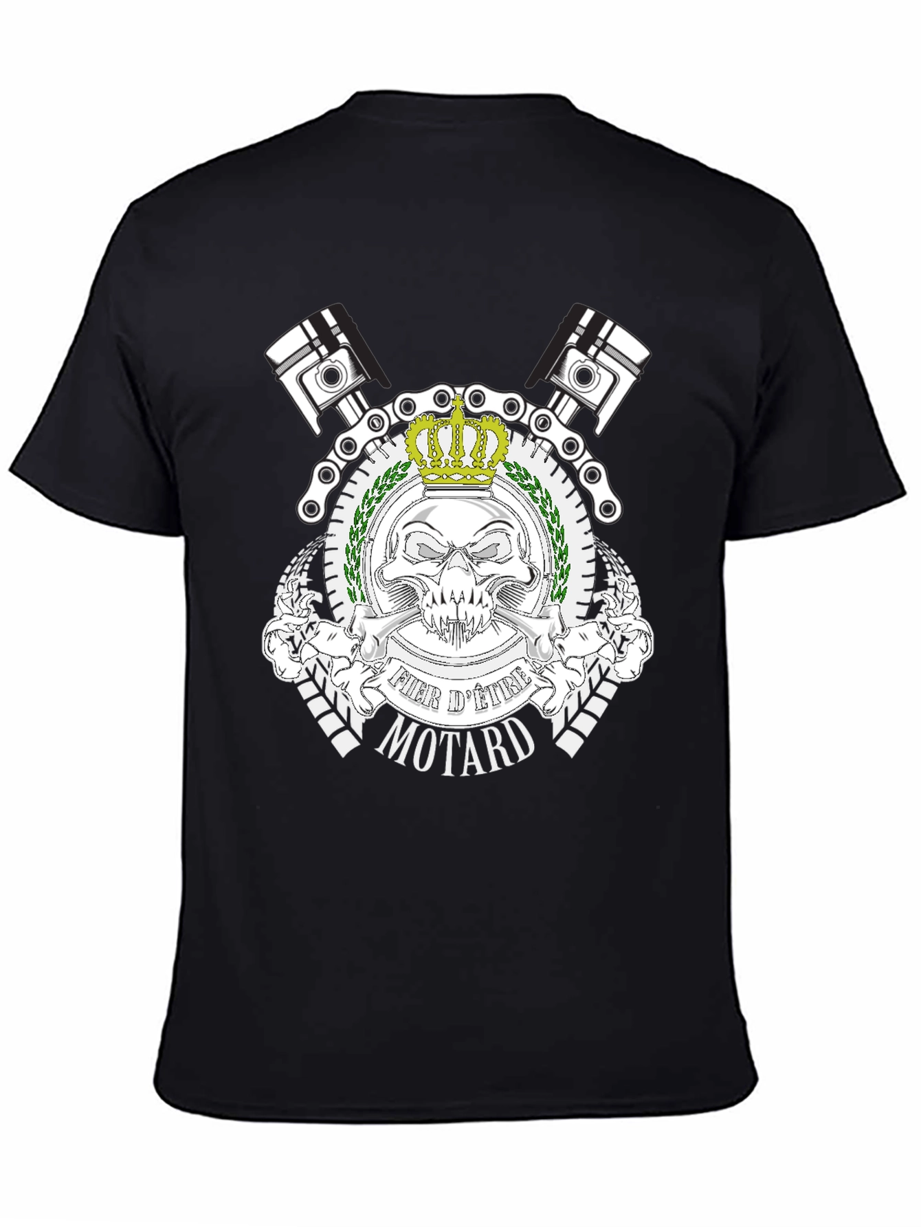 Black Fier d'Etre Motard Black T-Shirt view 4