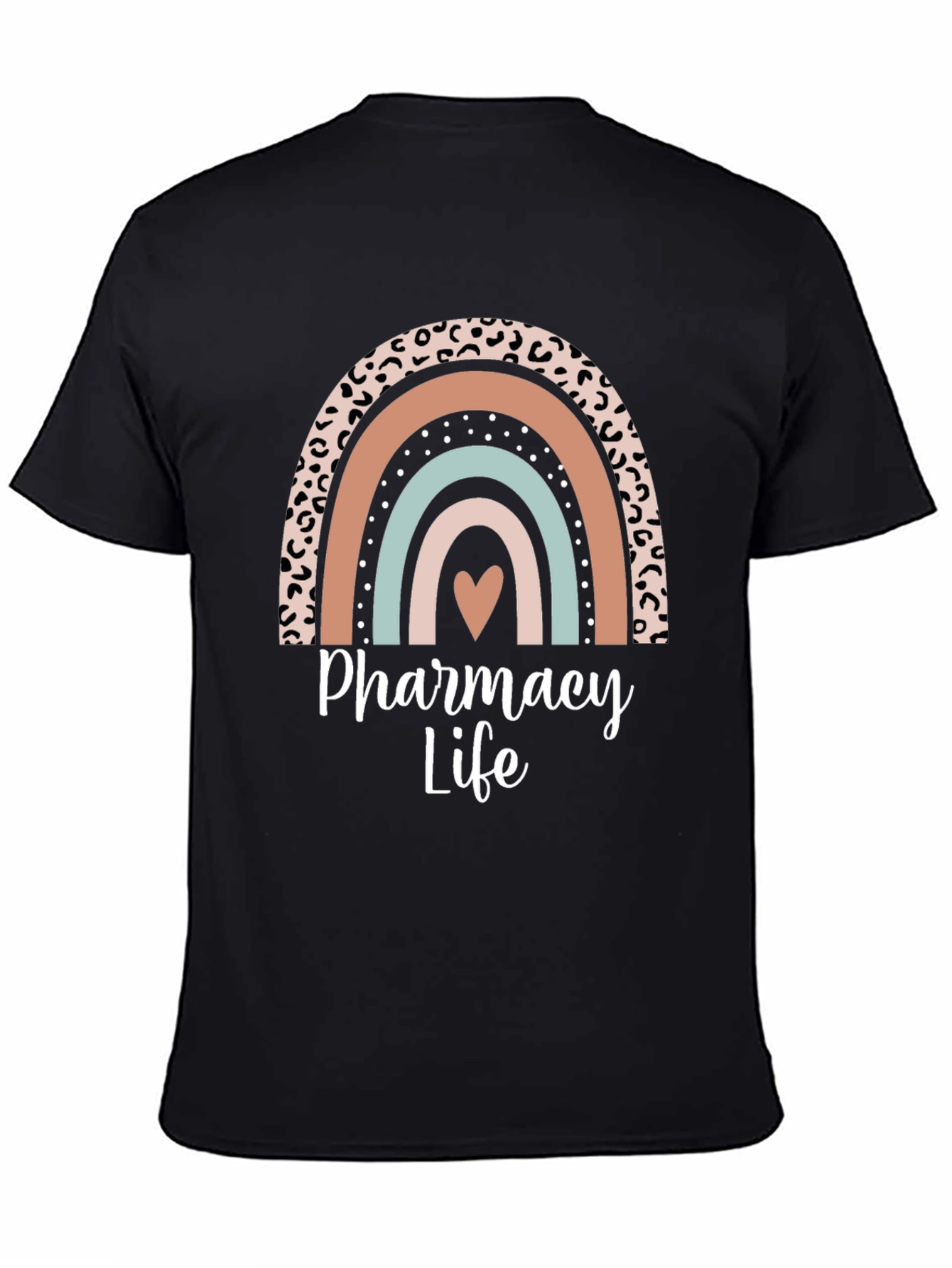 Black Pharmacy Life Rainbow Graphic T-Shirt view 4