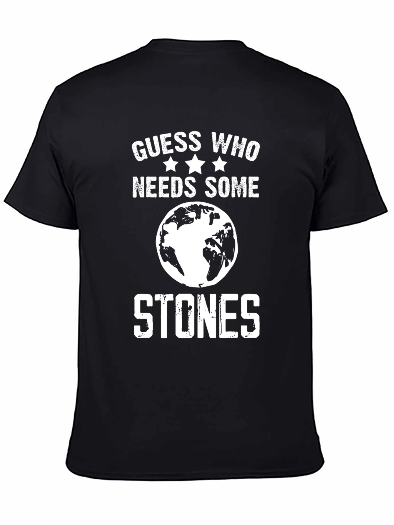 Black Guess Who Needs Some Stones Graphic T-Shirt - Black view 4