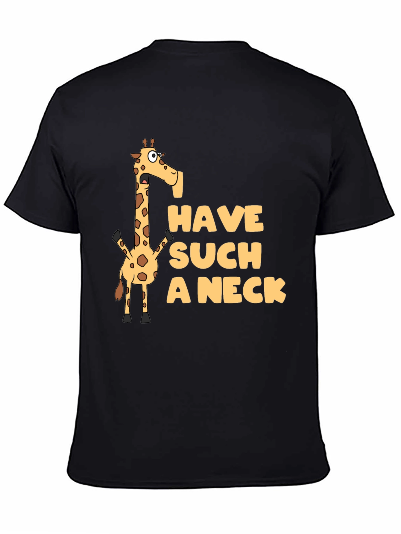 Black Funny Giraffe 'Have Such a Neck' Graphic Tee view 4