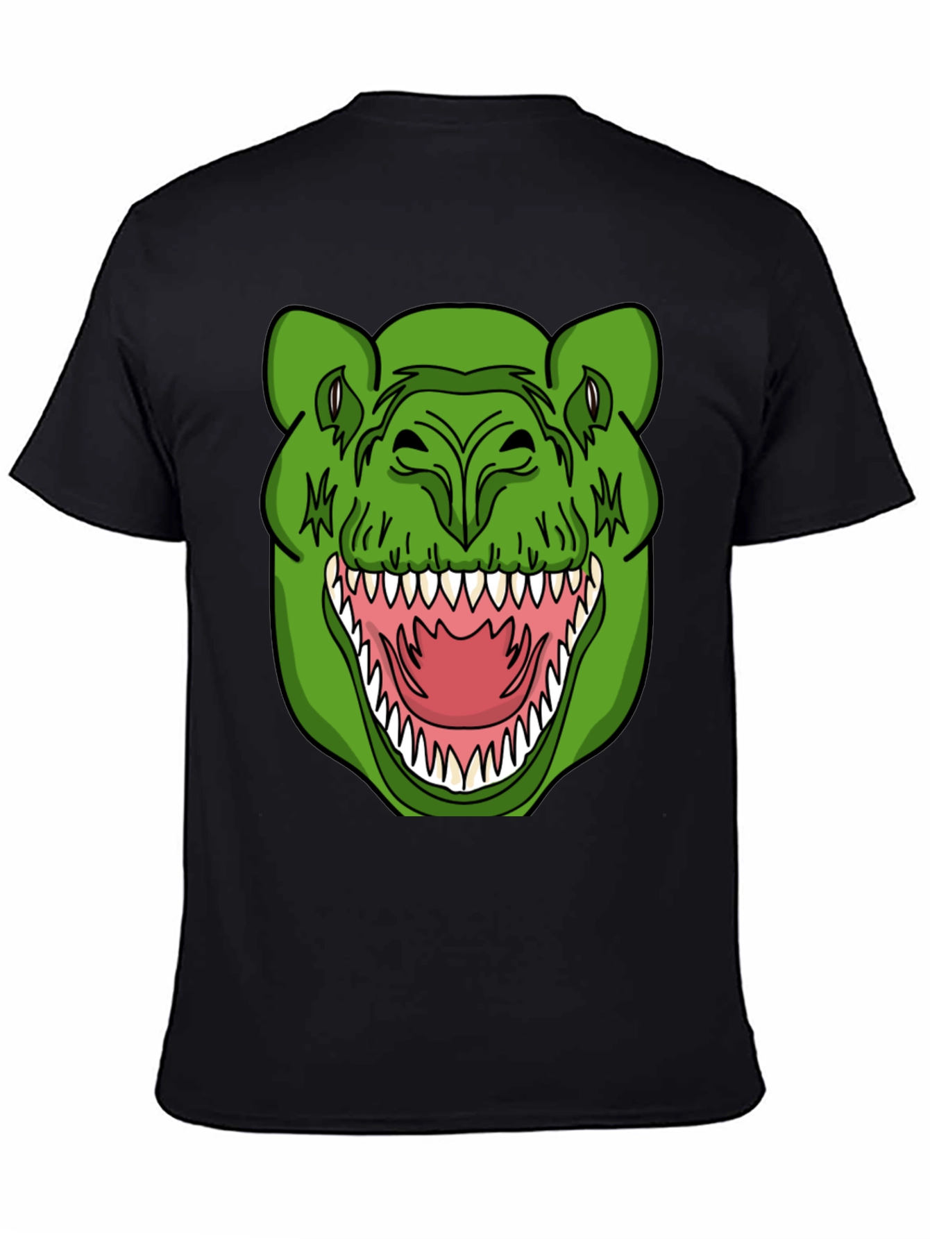 Black Dinosaur Graphic T-Shirt - Black Crew Neck Tee view 4